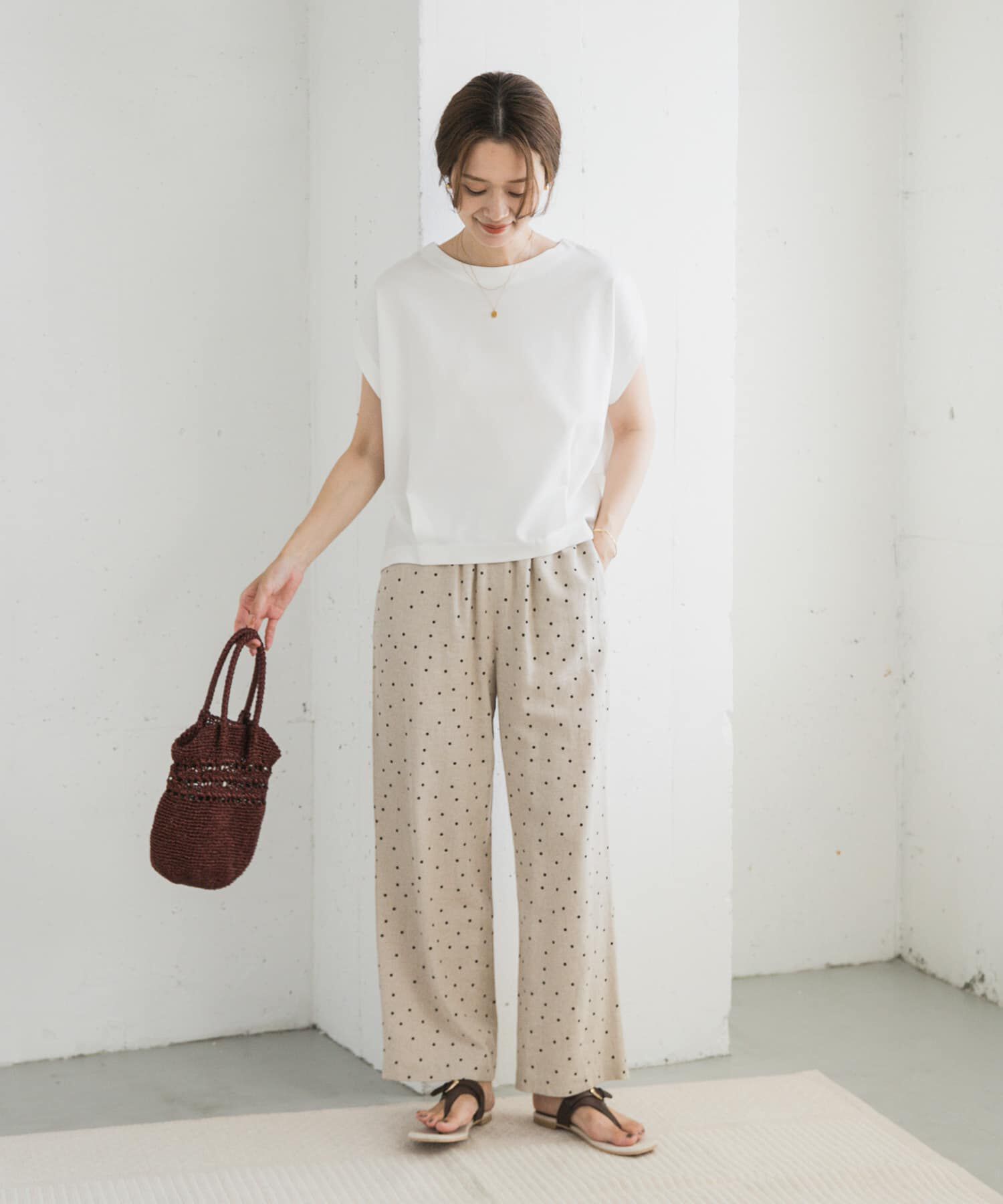 URBAN RESEARCH DOORS「コットンバックタックフレンチプルオーバー」|Tシャツ・カットソー|