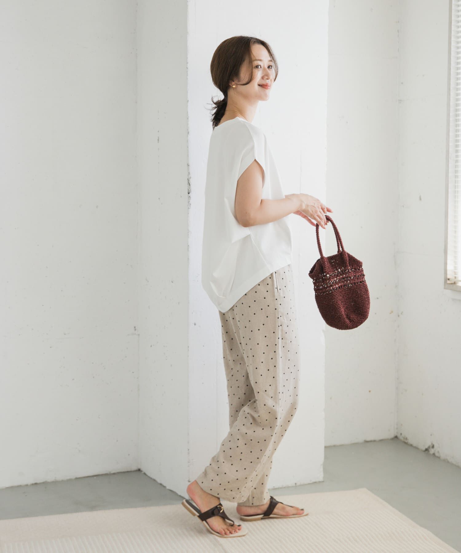 URBAN RESEARCH DOORS「コットンバックタックフレンチプルオーバー」|Tシャツ・カットソー|