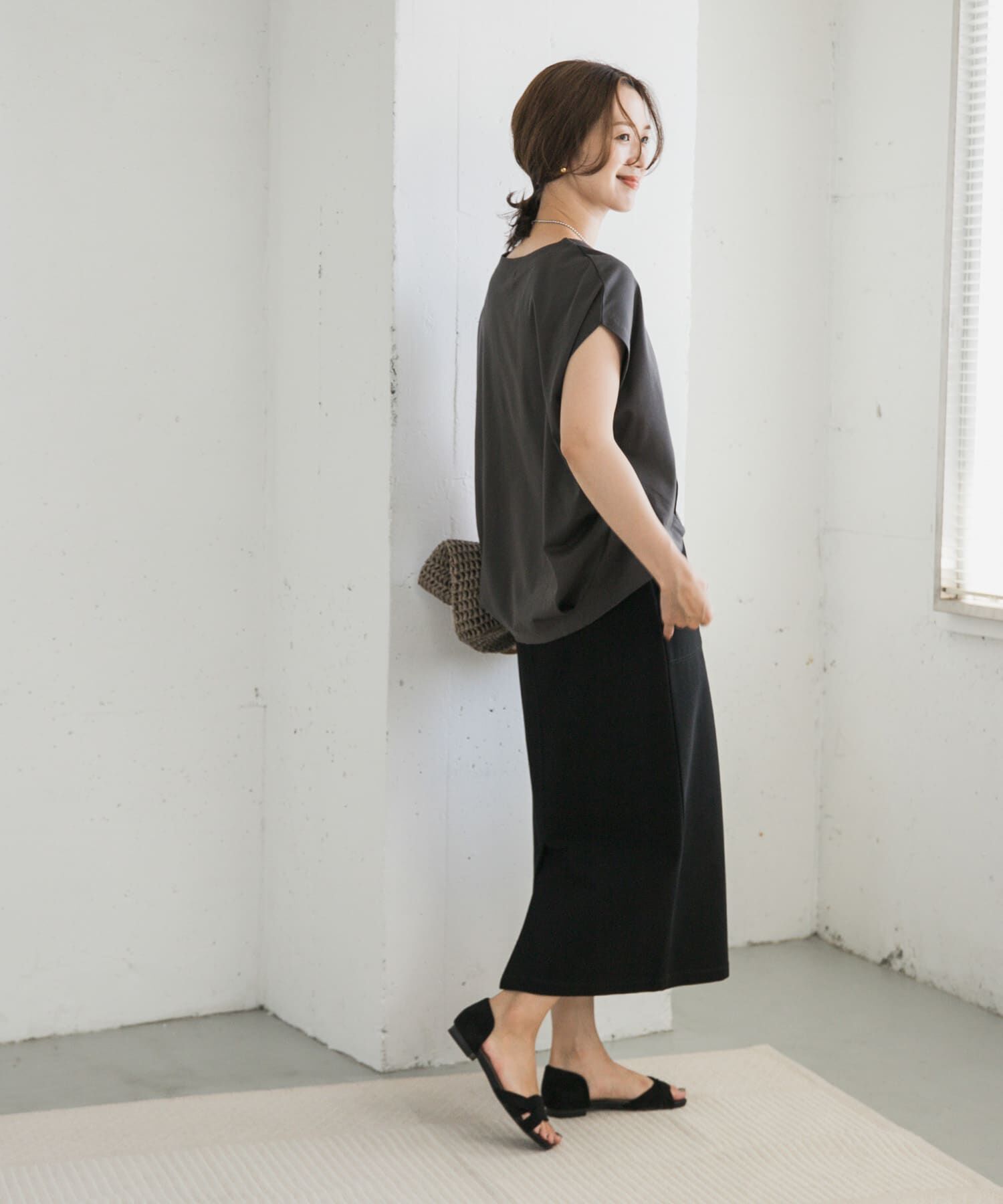 URBAN RESEARCH DOORS「コットンバックタックフレンチプルオーバー」|Tシャツ・カットソー|