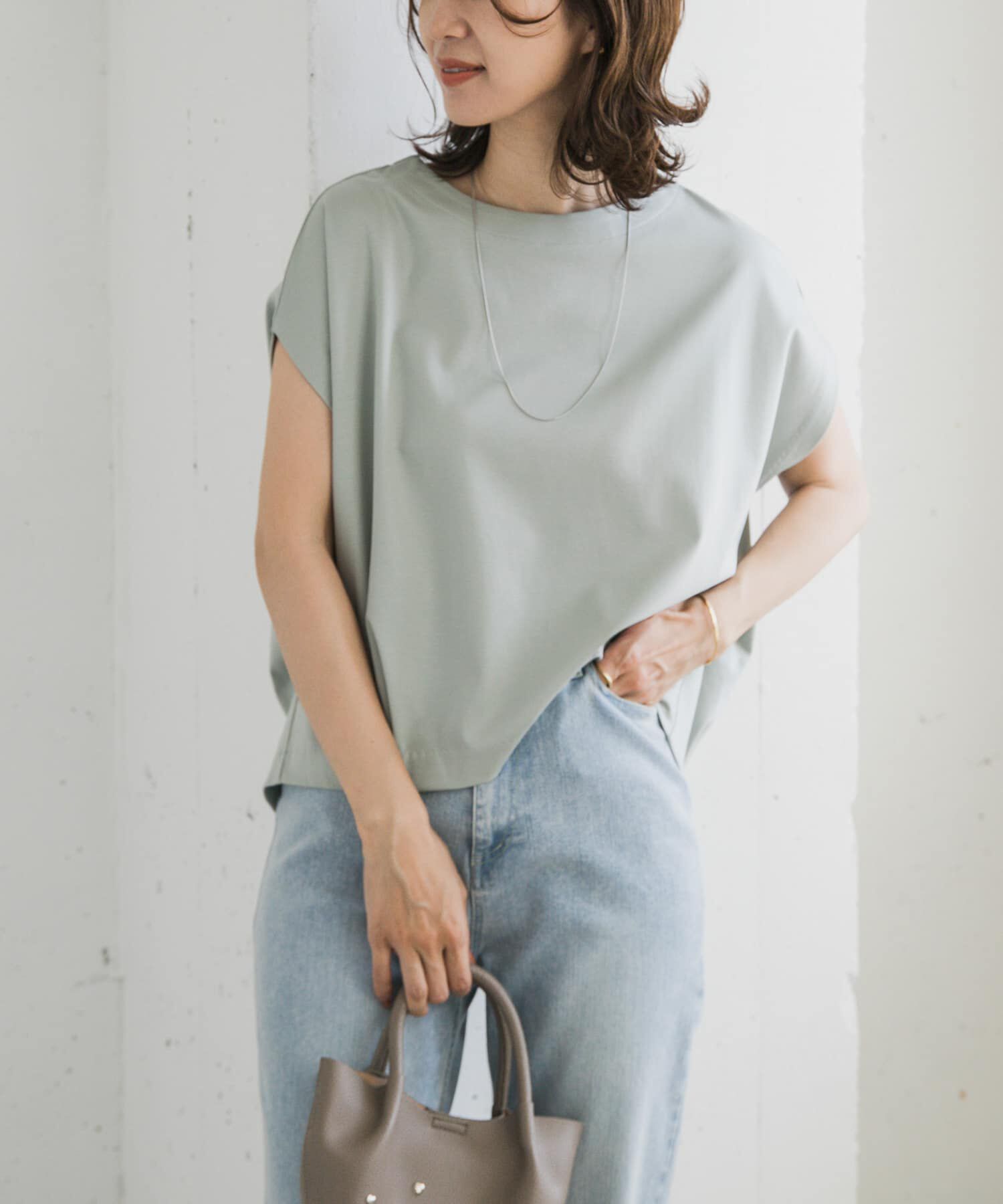 URBAN RESEARCH DOORS「コットンバックタックフレンチプルオーバー」|Tシャツ・カットソー|ミント