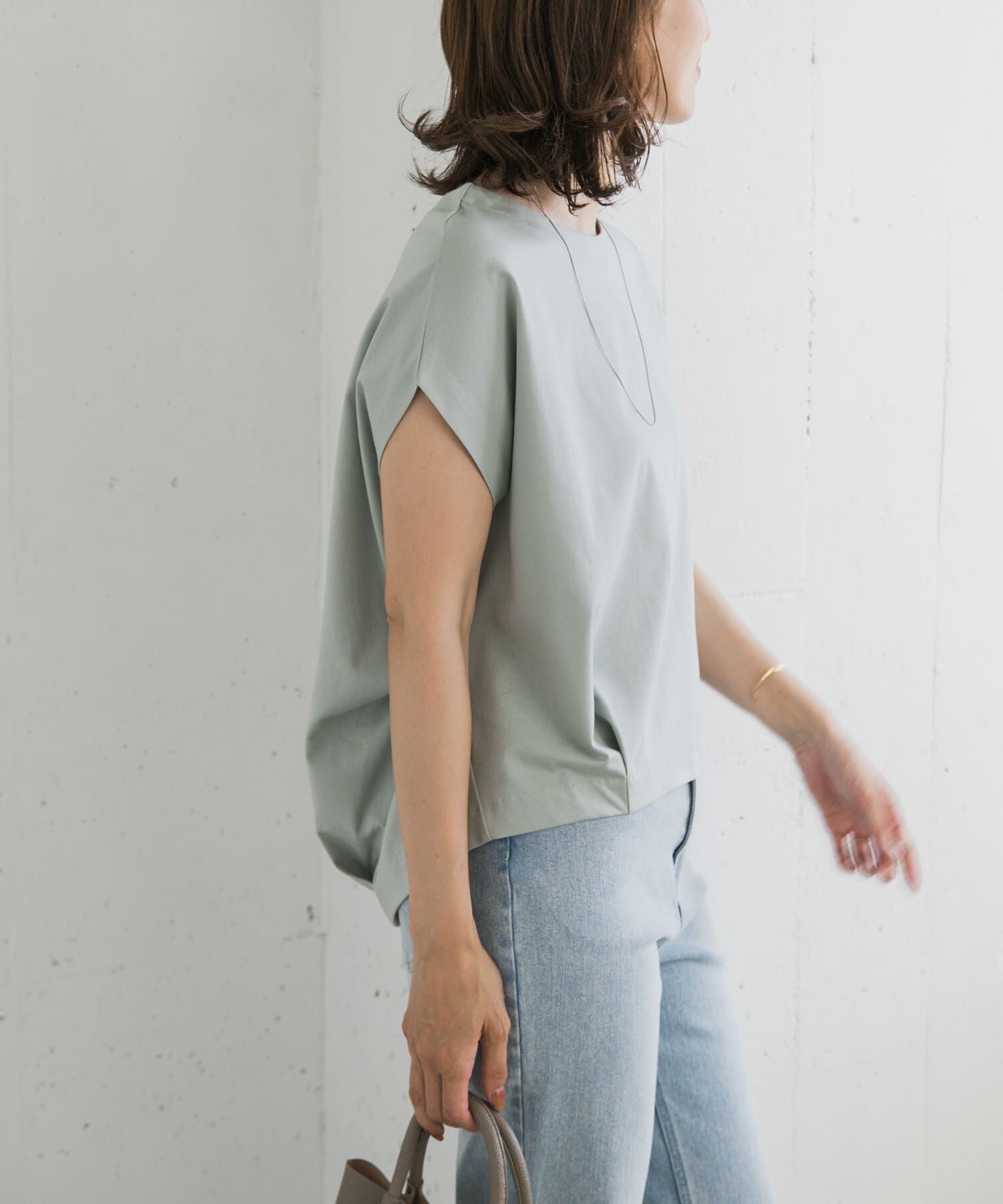 URBAN RESEARCH DOORS「コットンバックタックフレンチプルオーバー」|Tシャツ・カットソー|