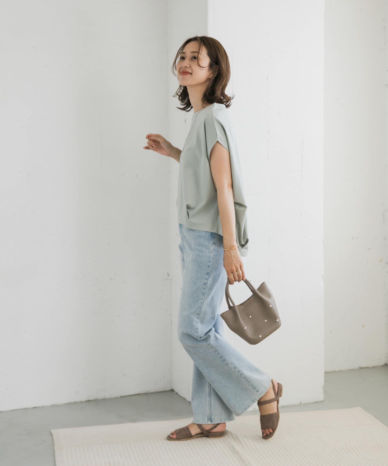 URBAN RESEARCH DOORS「コットンバックタックフレンチプルオーバー」|Tシャツ・カットソー|