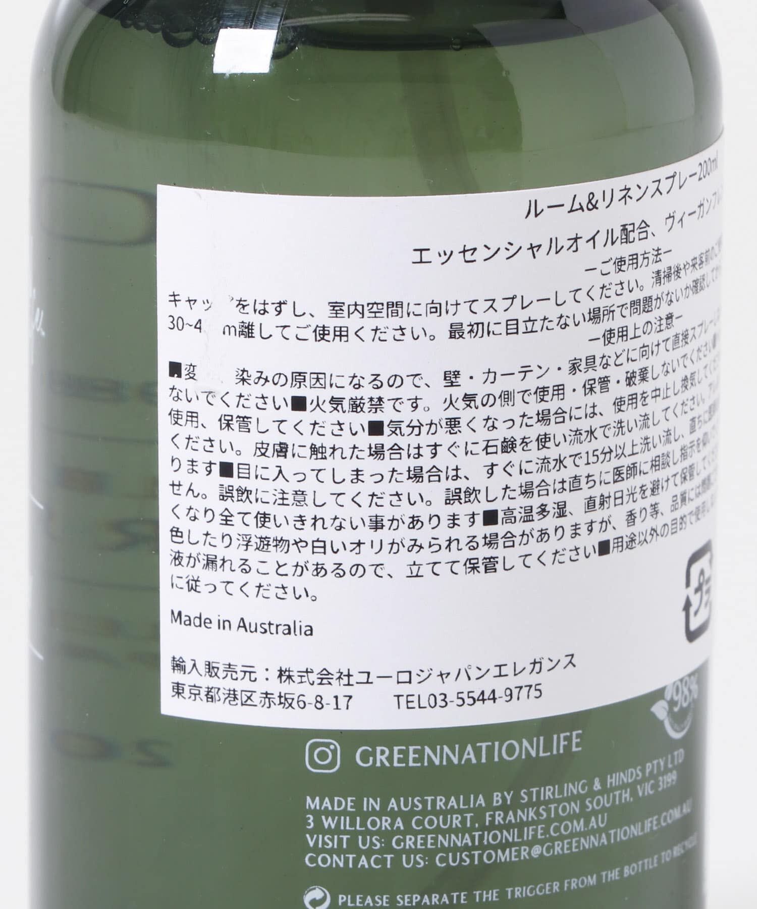 URBAN RESEARCH DOORS「『WEB限定』Green Nation Life　ルーム&リネンスプレー 200ml」|アロマ・ルームフレグランス|