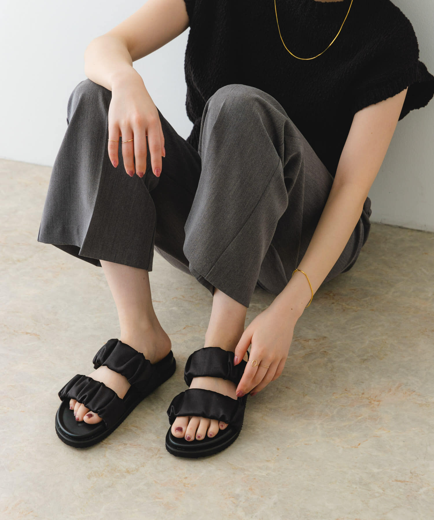 RODE SKO「ギャザースライドサンダル」|サンダル|