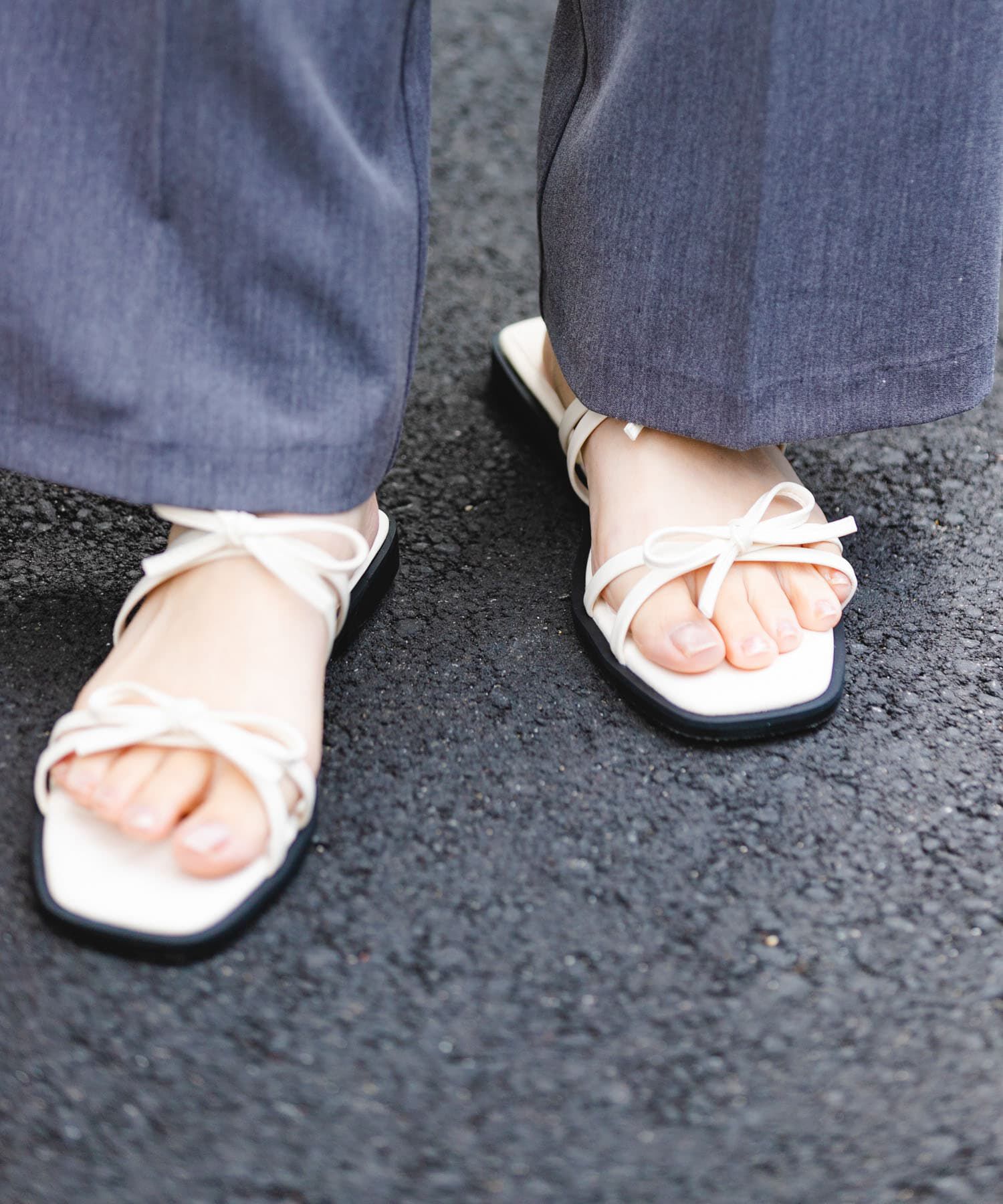 RODE SKO「『MADE IN JAPAN』ダブルリボンフラットサンダル」|サンダル|