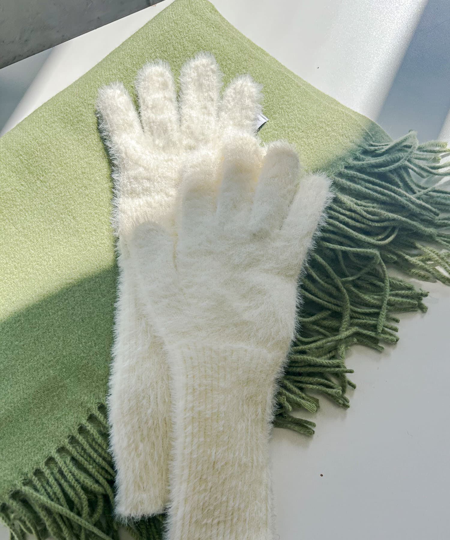 SMELLY「シャギーニットロンググローブ」|手袋|