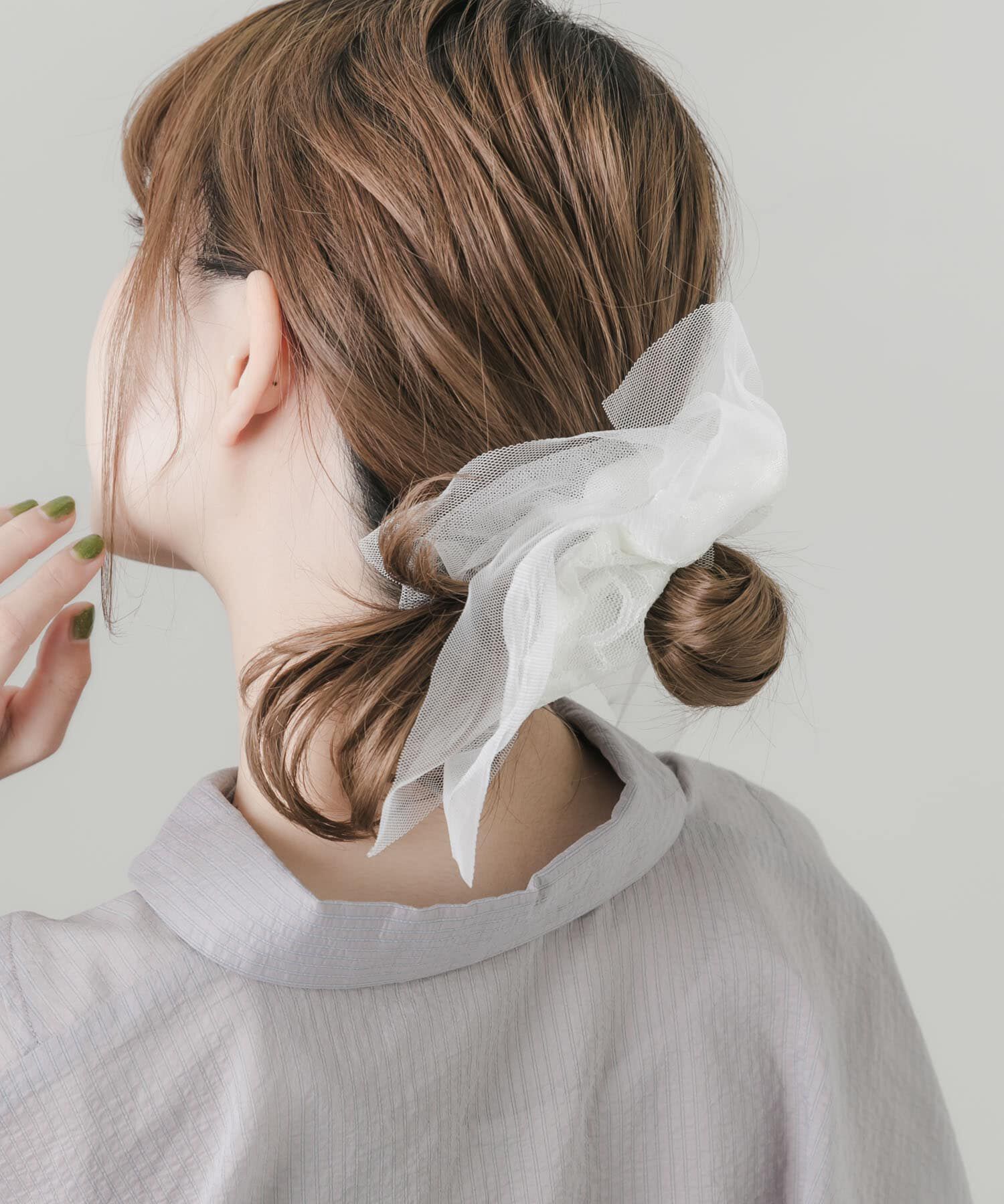 SMELLY「チュールレーススクエアシュシュ」|ヘアゴム・シュシュ|