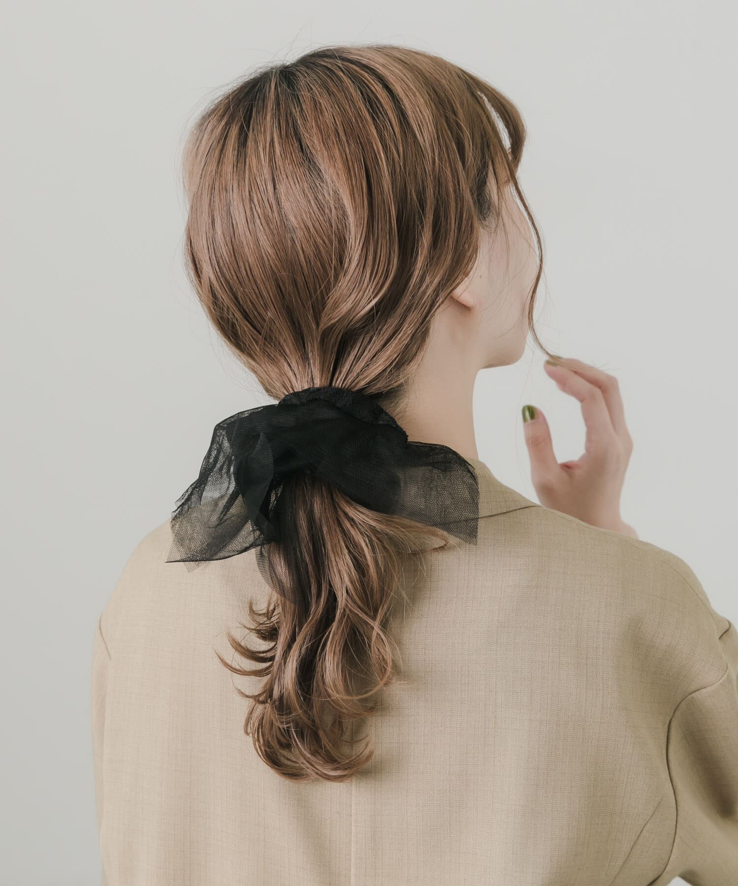 SMELLY「チュールレーススクエアシュシュ」|ヘアゴム・シュシュ|