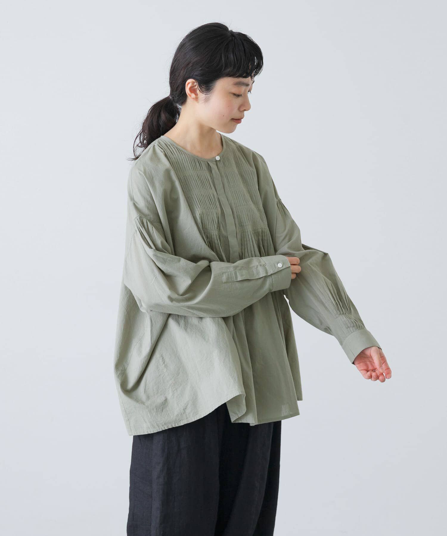 かぐれ「コットンピンタックブラウス」|シャツ・ブラウス|