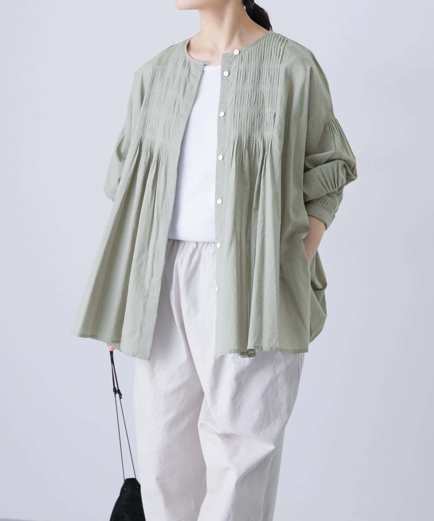 かぐれ「コットンピンタックブラウス」|シャツ・ブラウス|