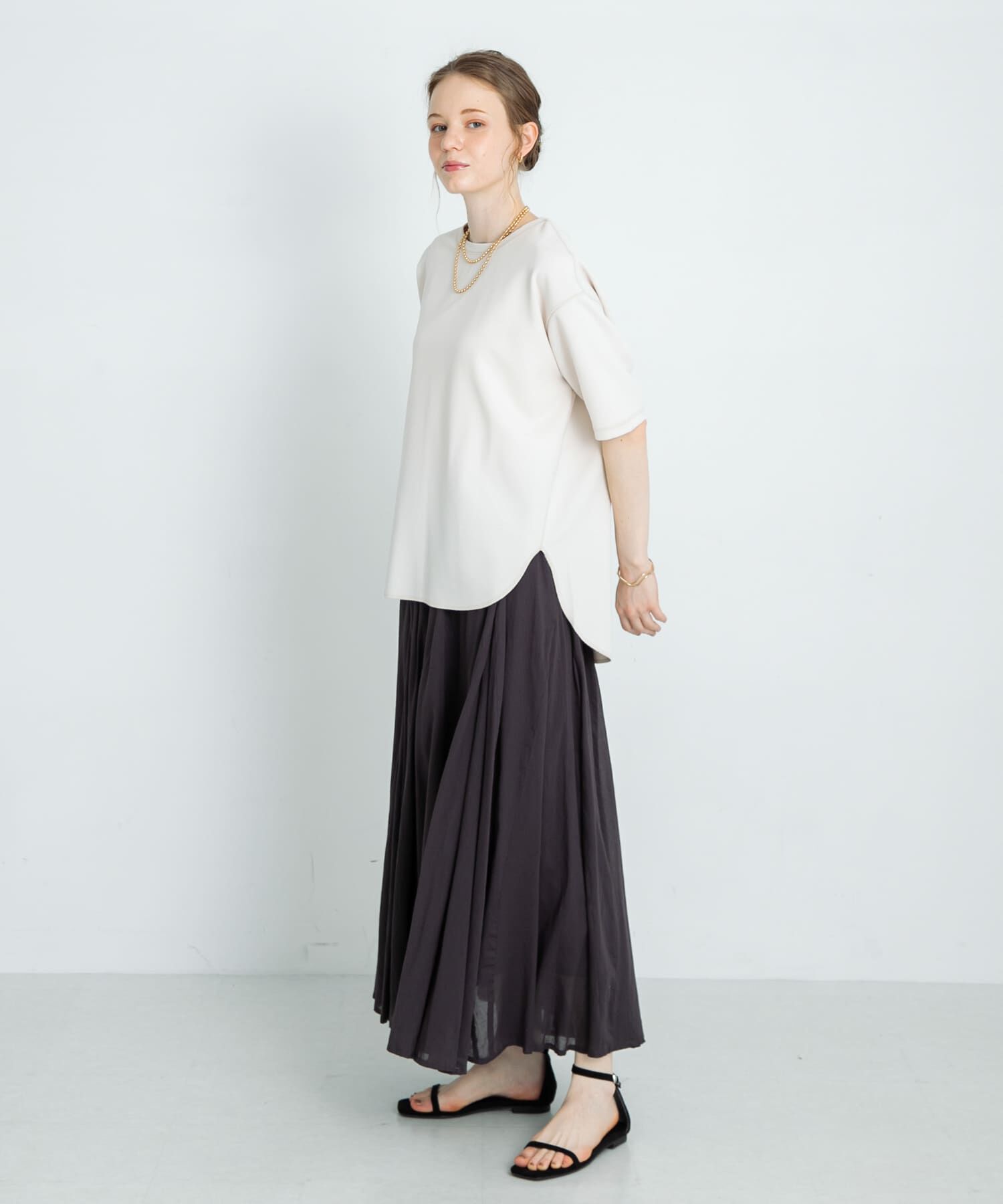 Sonny Label 「カットジョーゼットハーフスリーブプルオーバー」|Tシャツ・カットソー|