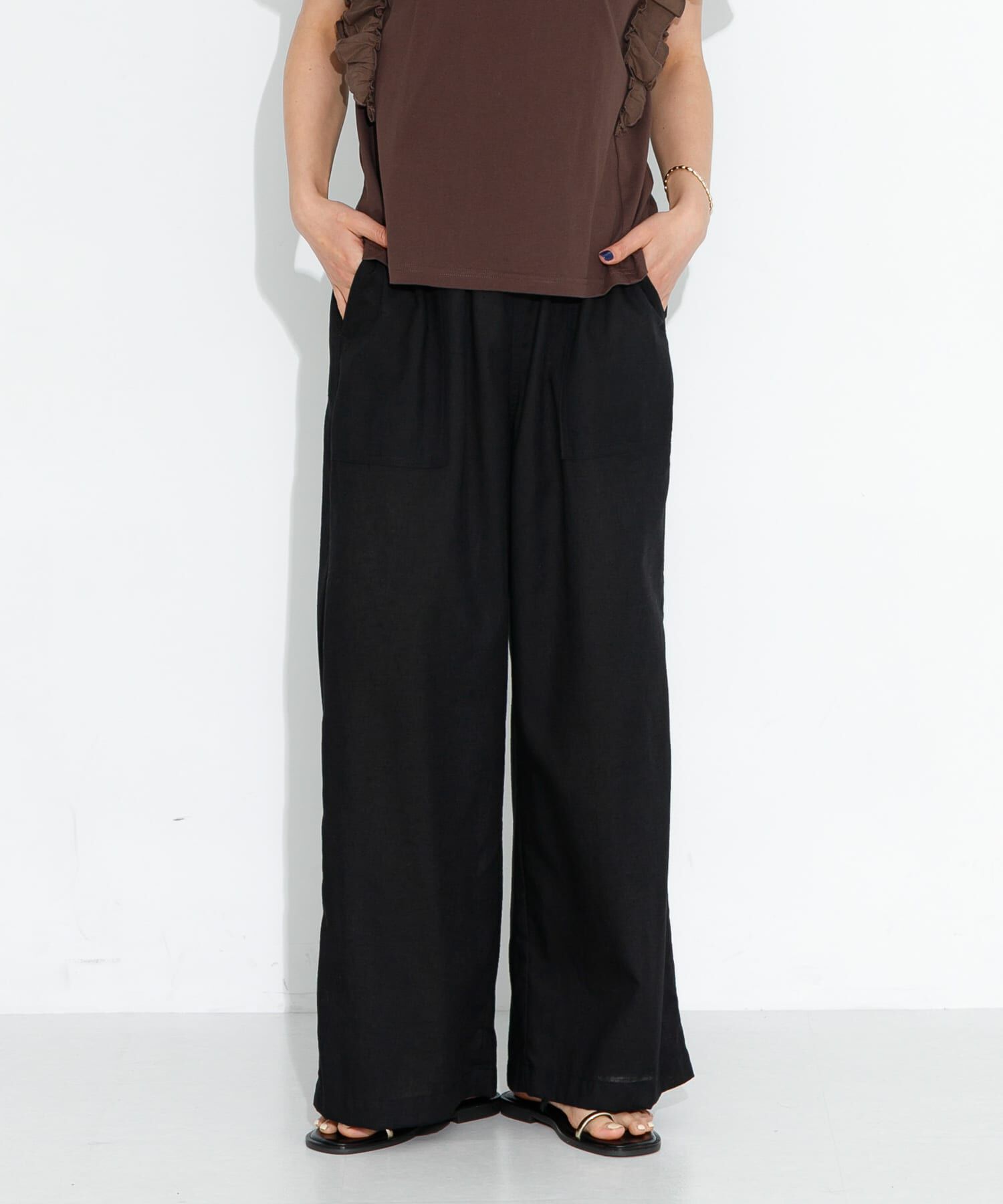 Sonny Label 「『UR TECH 高機能リネン』リネン混ベイカーイージーパンツ」|その他|ブラック