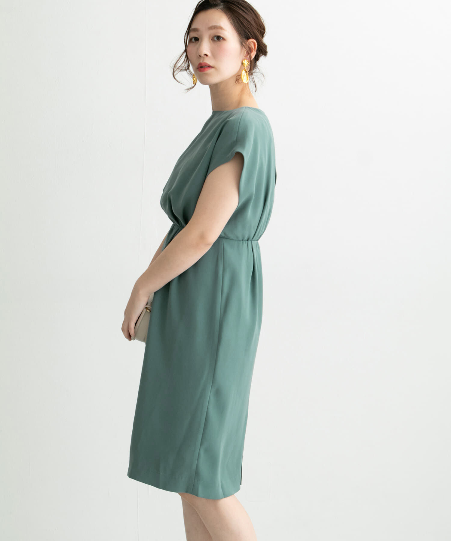 URBAN RESEARCH ROSSO「バックスリットドレス」|ワンピース|グリーン系その他