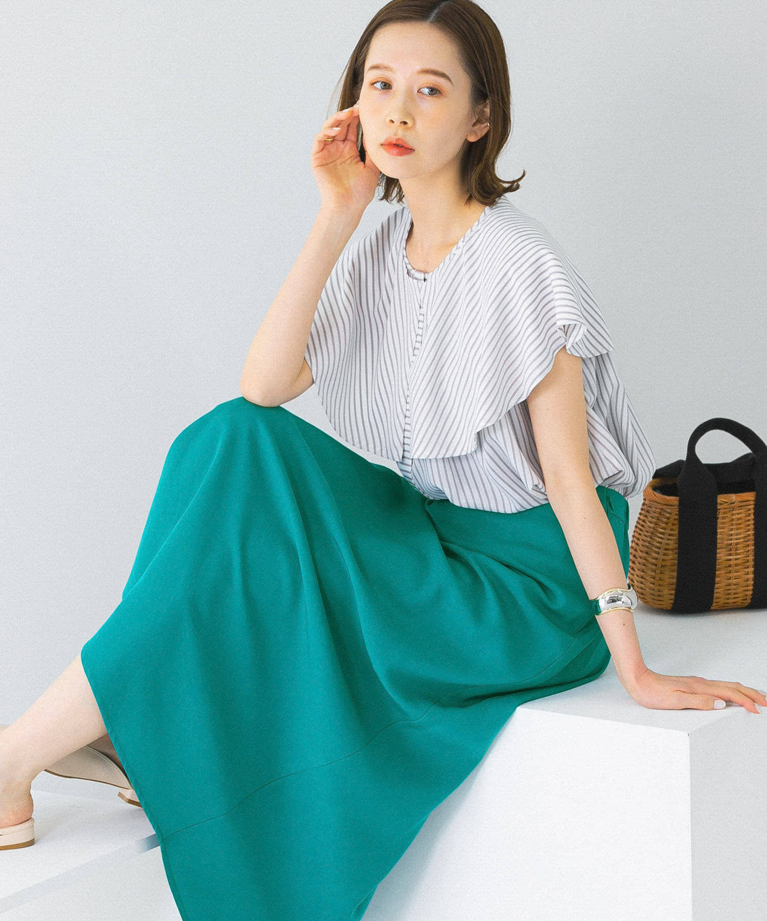 URBAN RESEARCH ROSSO「リネンフレアーナロースカート」|スカート|