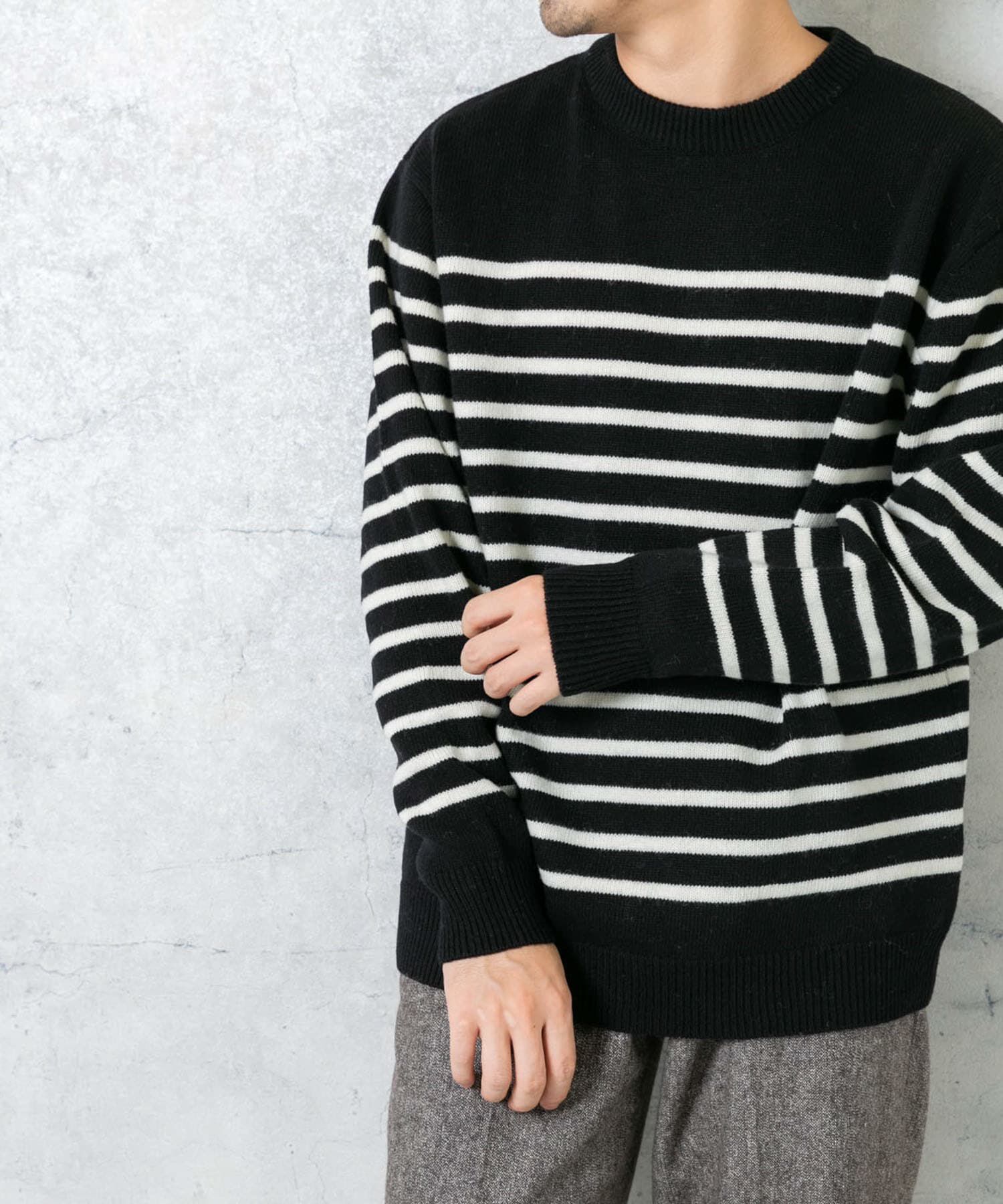 URBAN RESEARCH ROSSO「『XLサイズあり』ボーダークルーネックニット」|ニット・セーター|