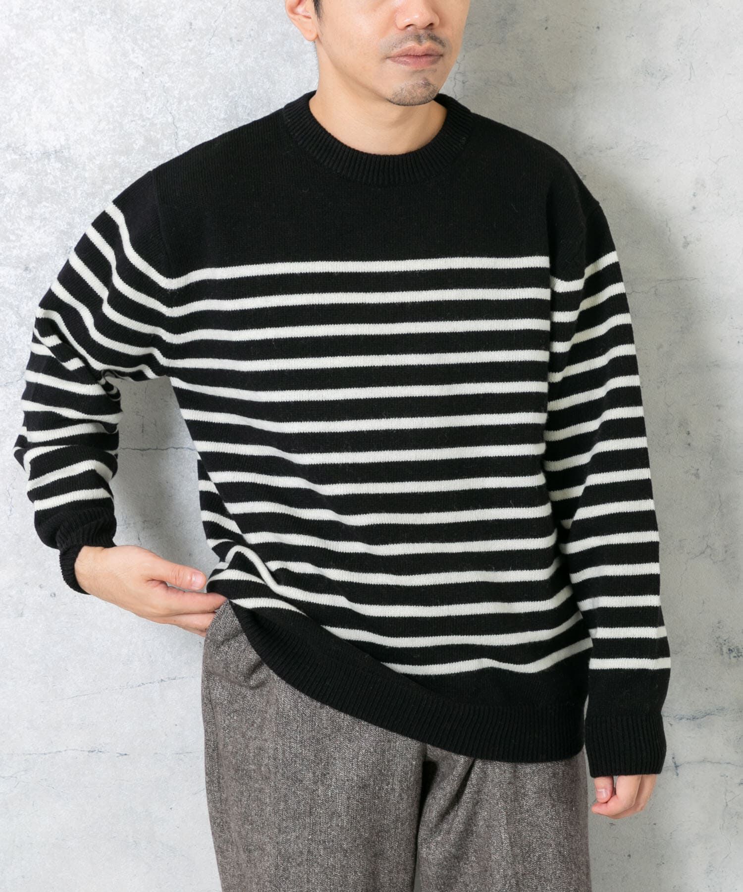 URBAN RESEARCH ROSSO「『XLサイズあり』ボーダークルーネックニット」|ニット・セーター|