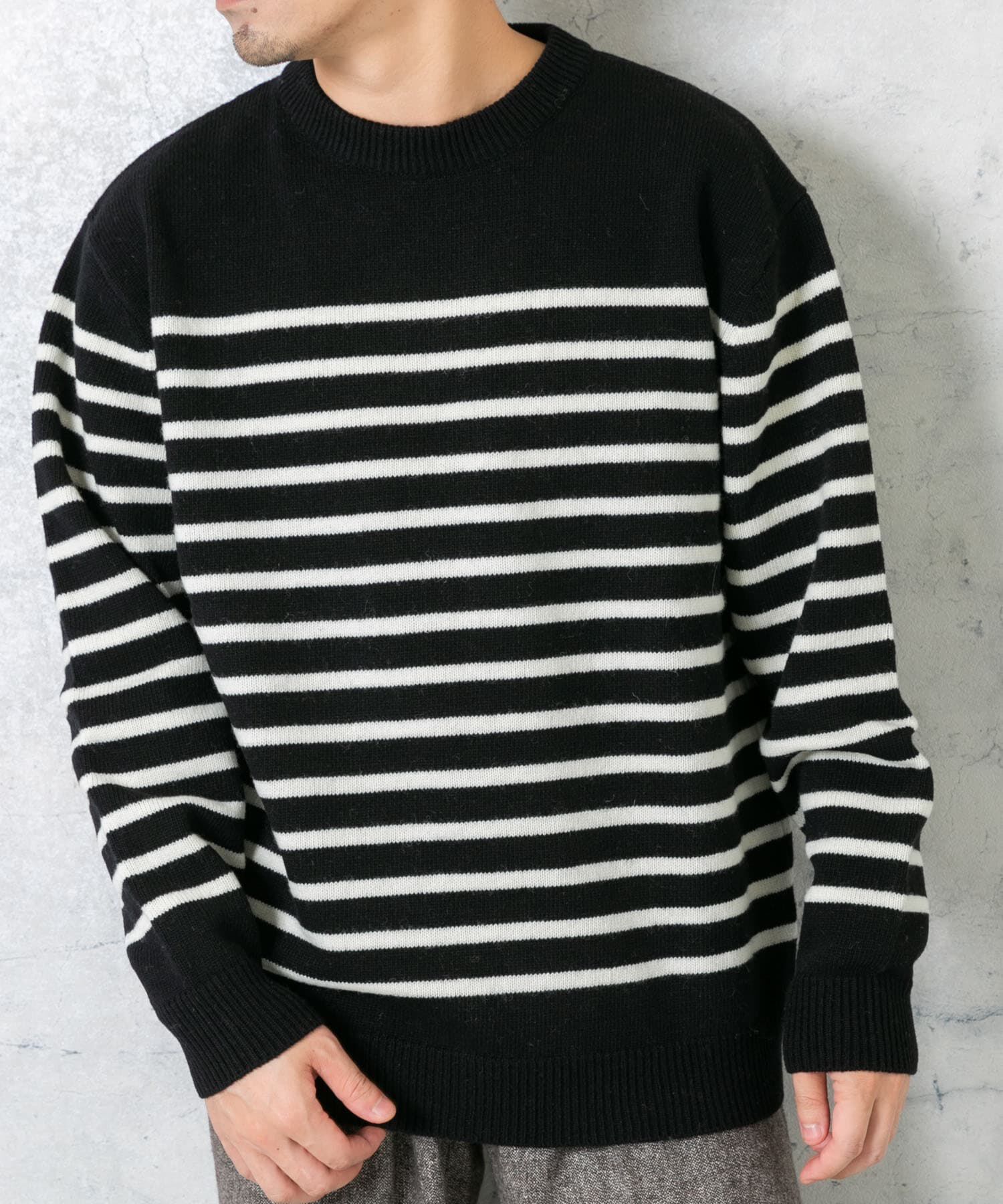 URBAN RESEARCH ROSSO「『XLサイズあり』ボーダークルーネックニット」|ニット・セーター|