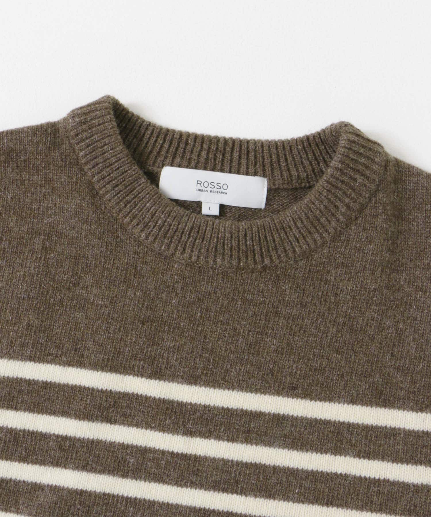 URBAN RESEARCH ROSSO「『XLサイズあり』ボーダークルーネックニット」|ニット・セーター|