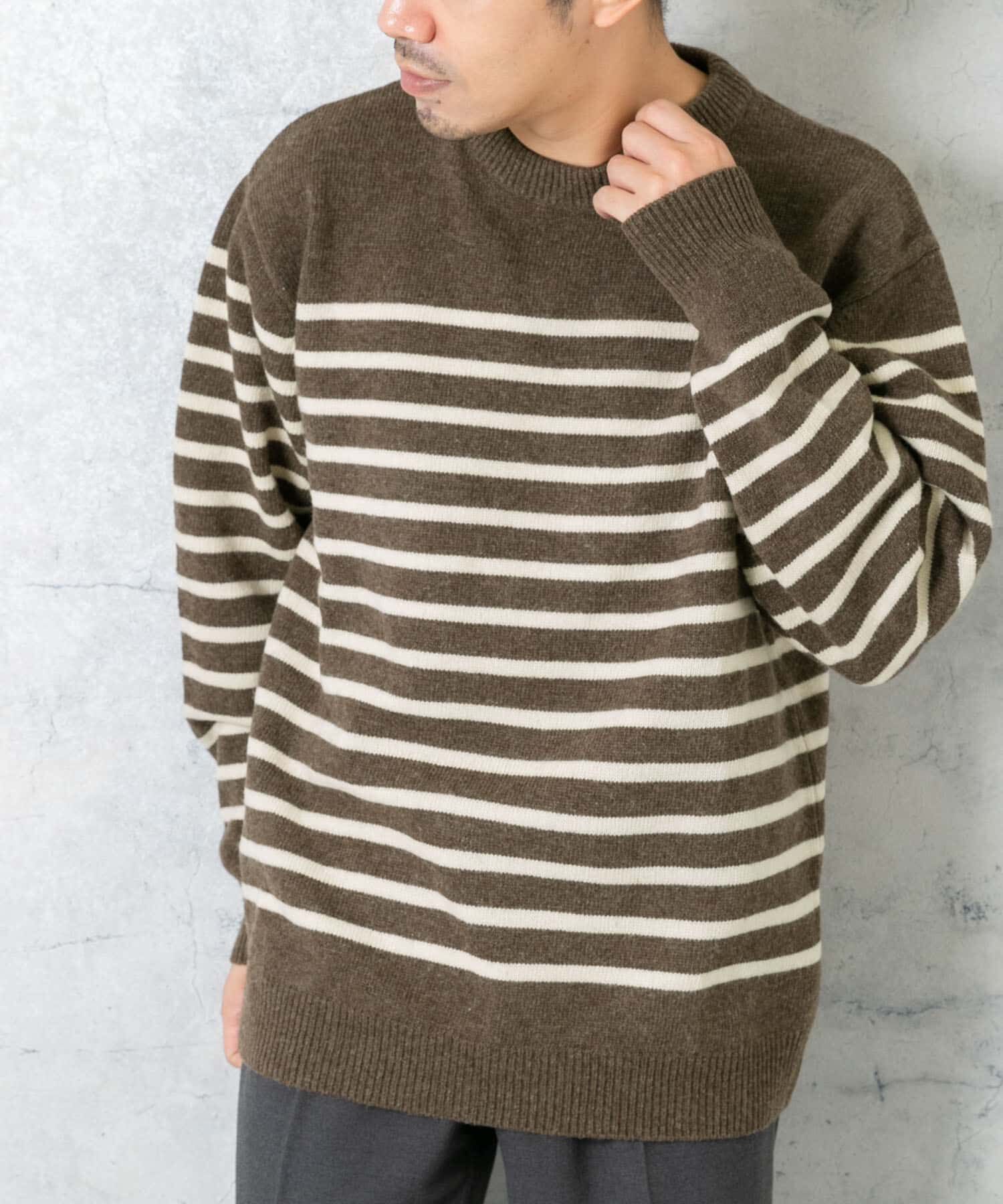 URBAN RESEARCH ROSSO「『XLサイズあり』ボーダークルーネックニット」|ニット・セーター|