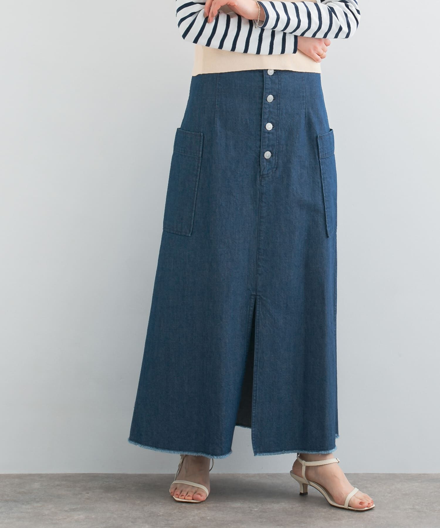 URBAN RESEARCH ROSSO「ボタンデニムスカート」|スカート|