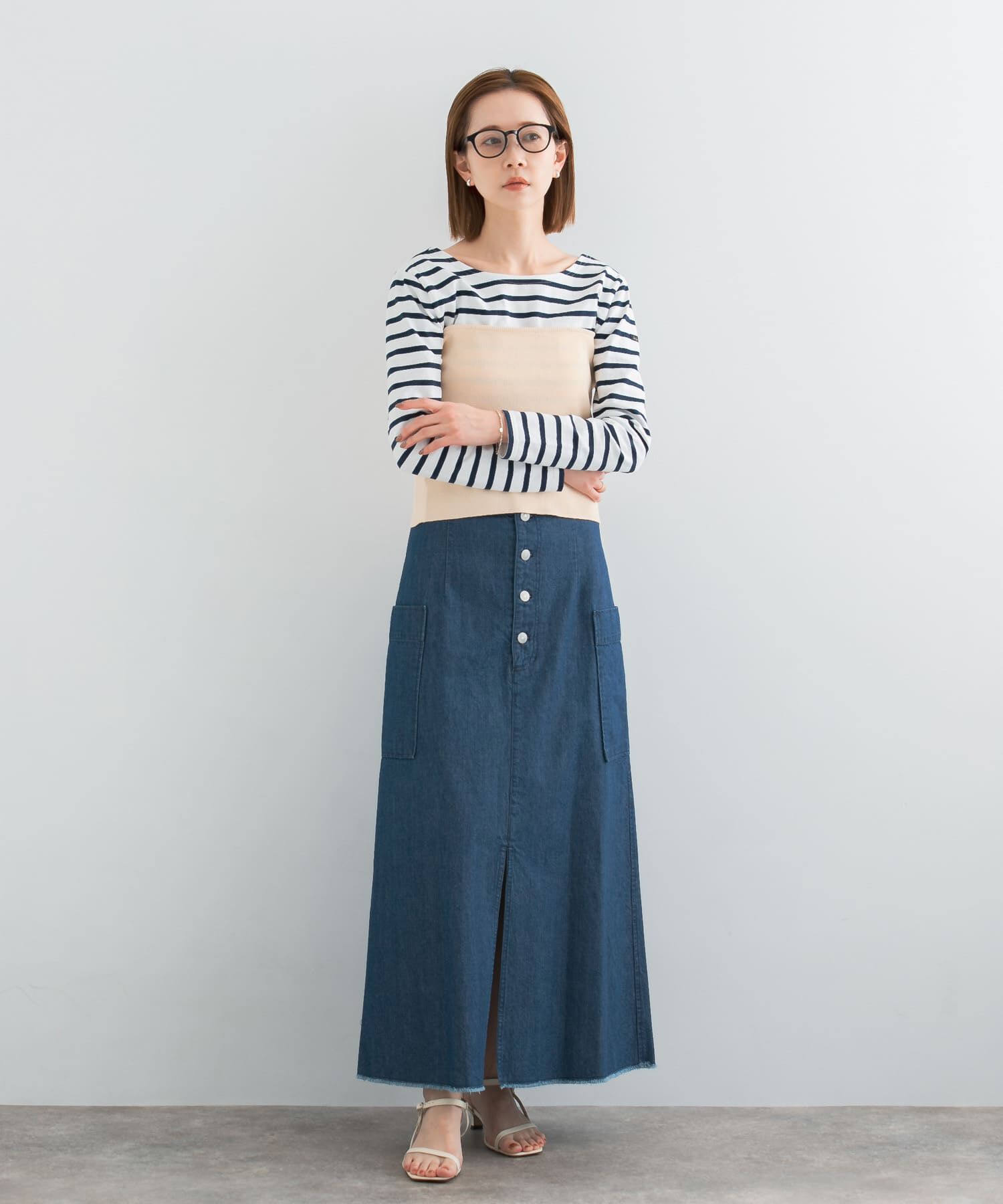 URBAN RESEARCH ROSSO「ボタンデニムスカート」|スカート|