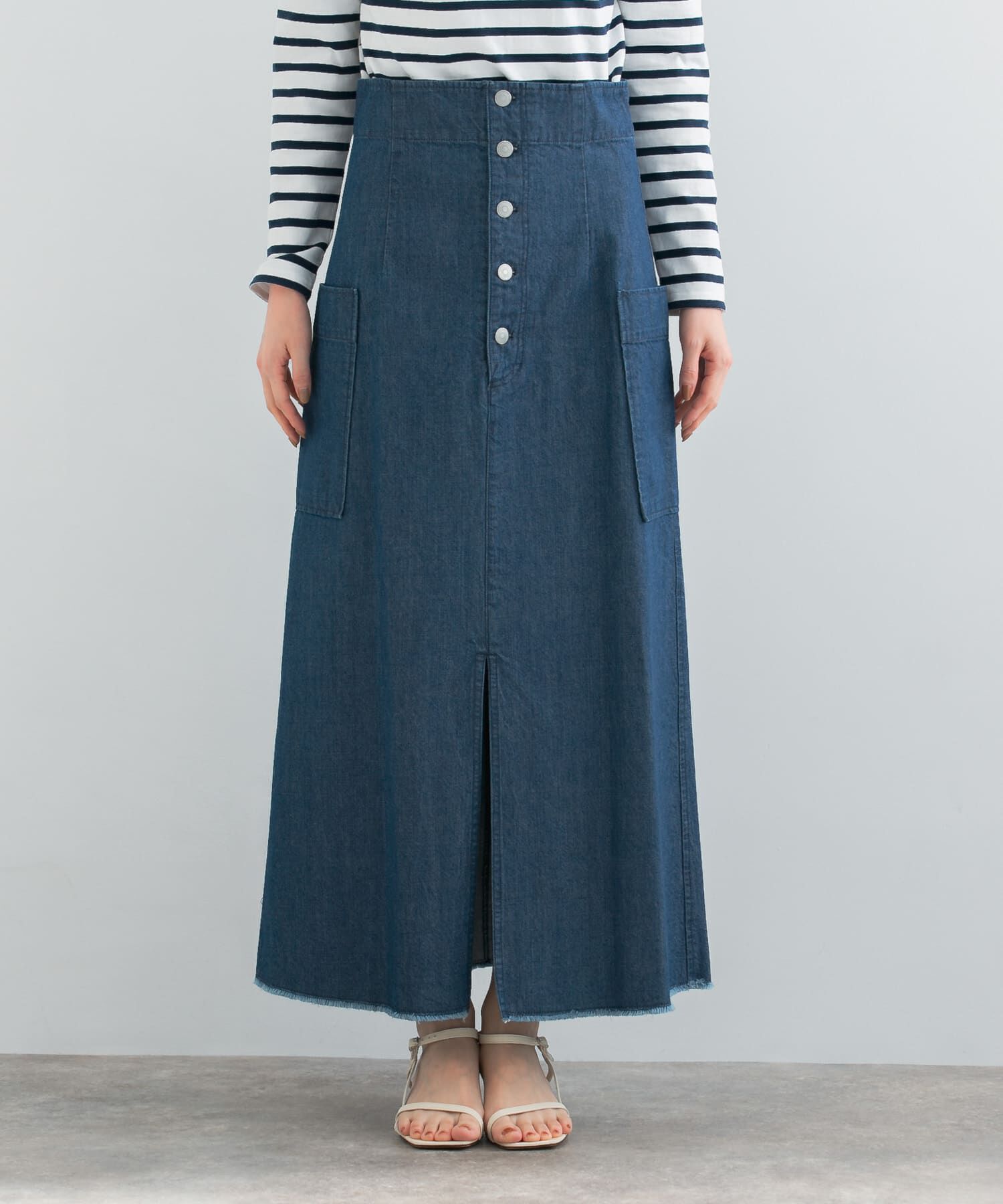 URBAN RESEARCH ROSSO「ボタンデニムスカート」|スカート|