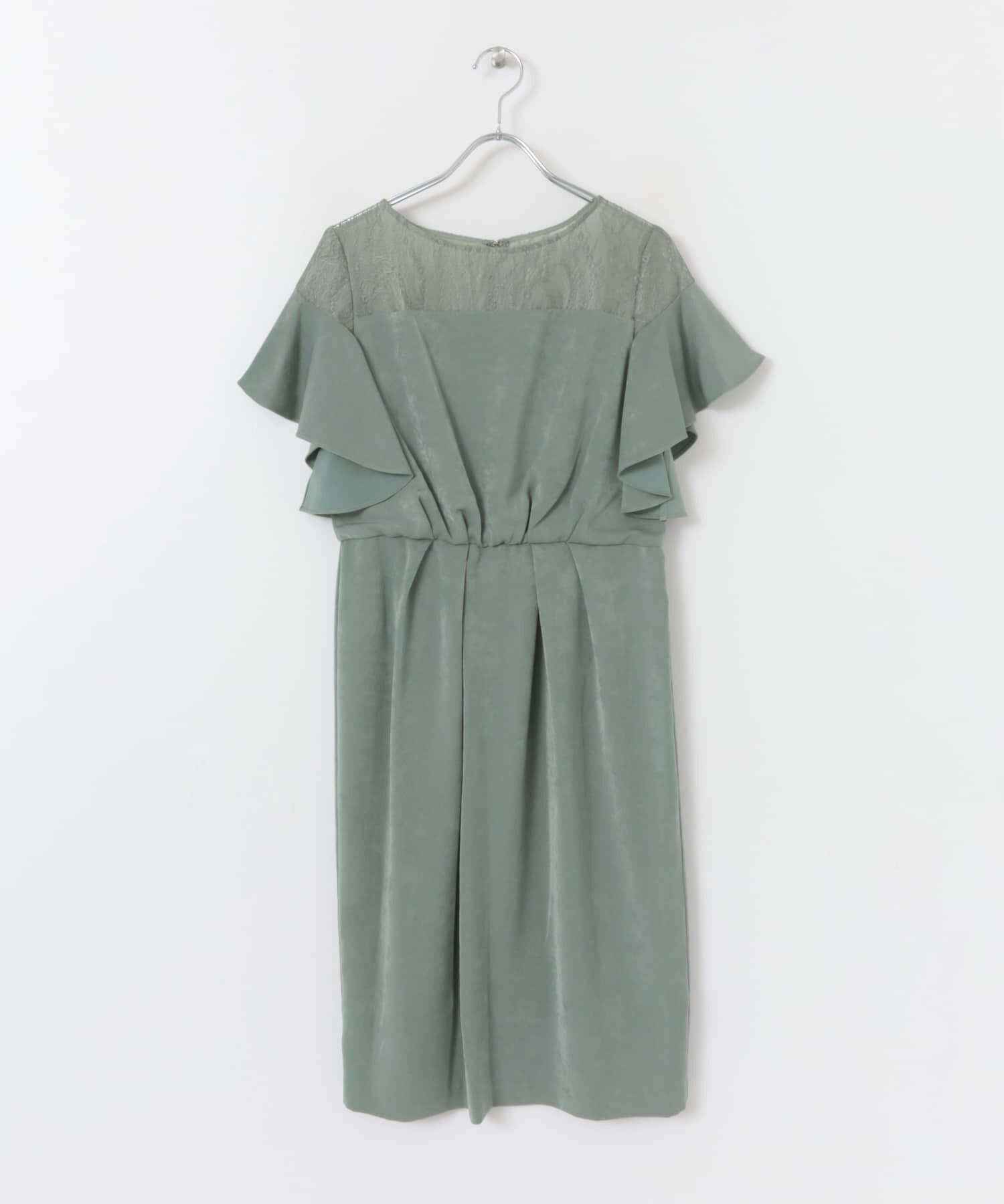 URBAN RESEARCH ROSSO「デコルテレースフリルドレス」|ワンピース|