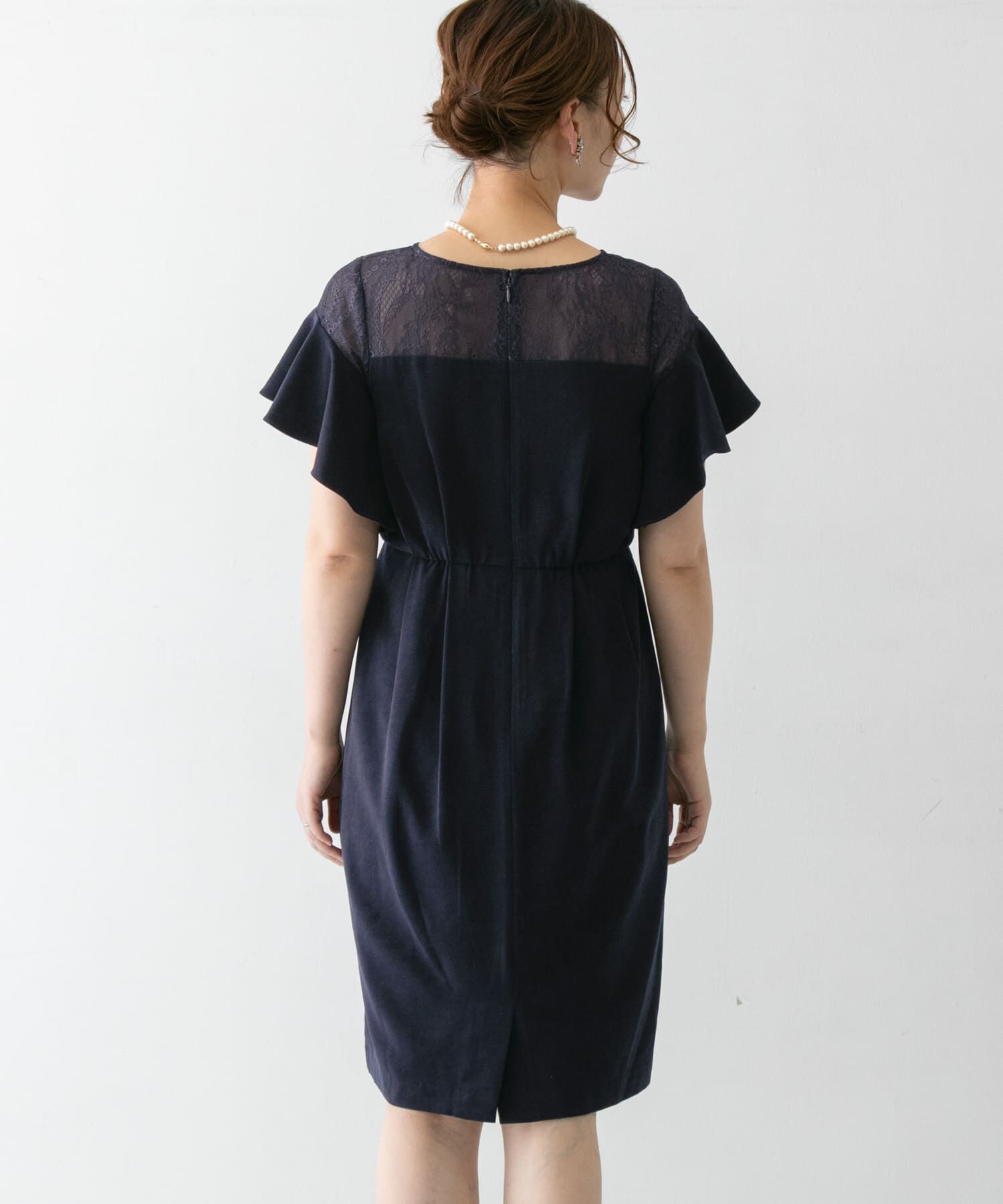 URBAN RESEARCH ROSSO「デコルテレースフリルドレス」|ワンピース|