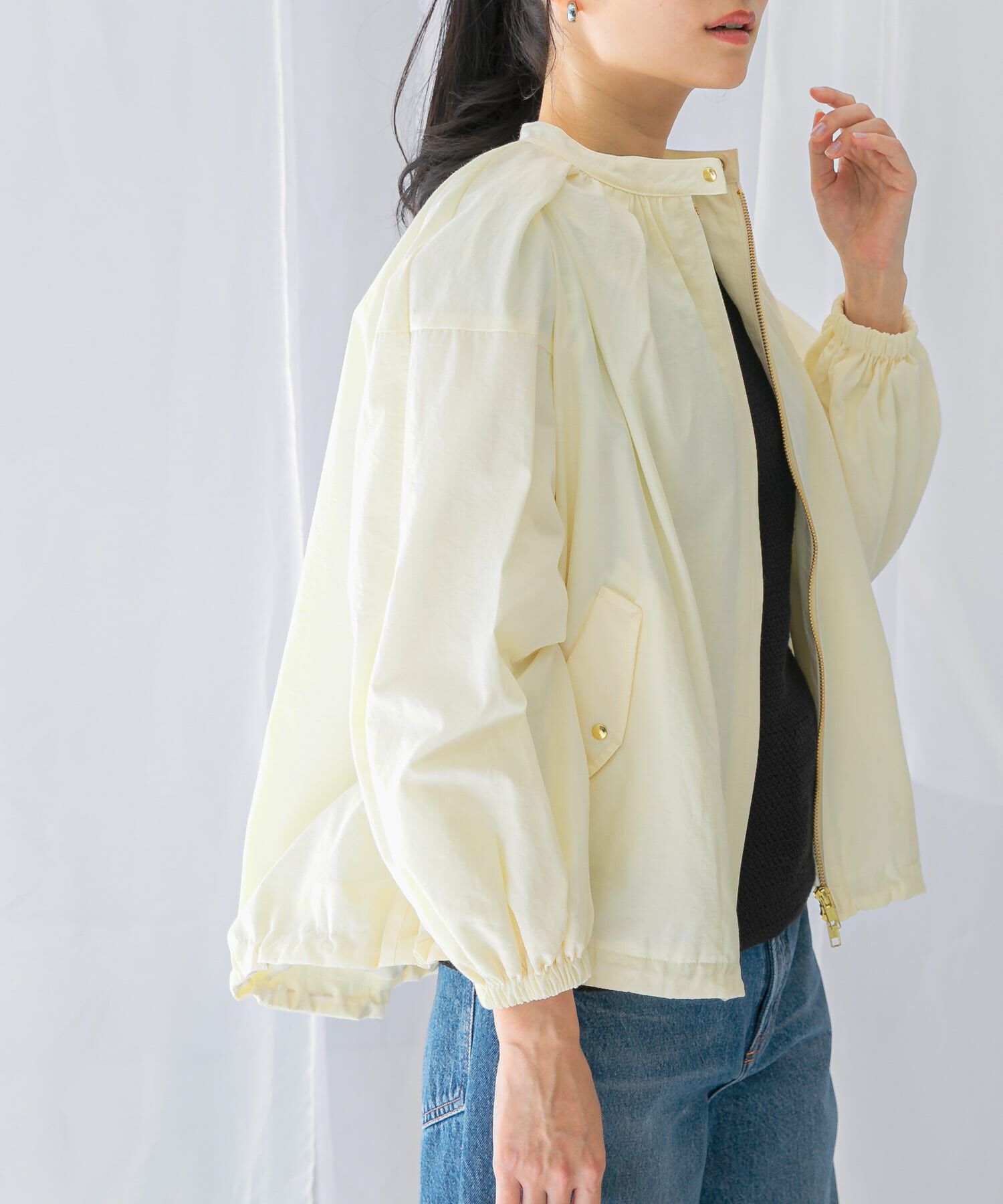 URBAN RESEARCH ROSSO「ギャザーボリュームブルゾン」|ブルゾン・スタジャン|