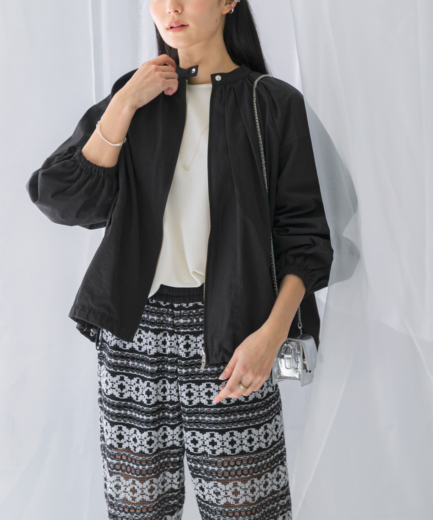 URBAN RESEARCH ROSSO「ギャザーボリュームブルゾン」|ブルゾン・スタジャン|