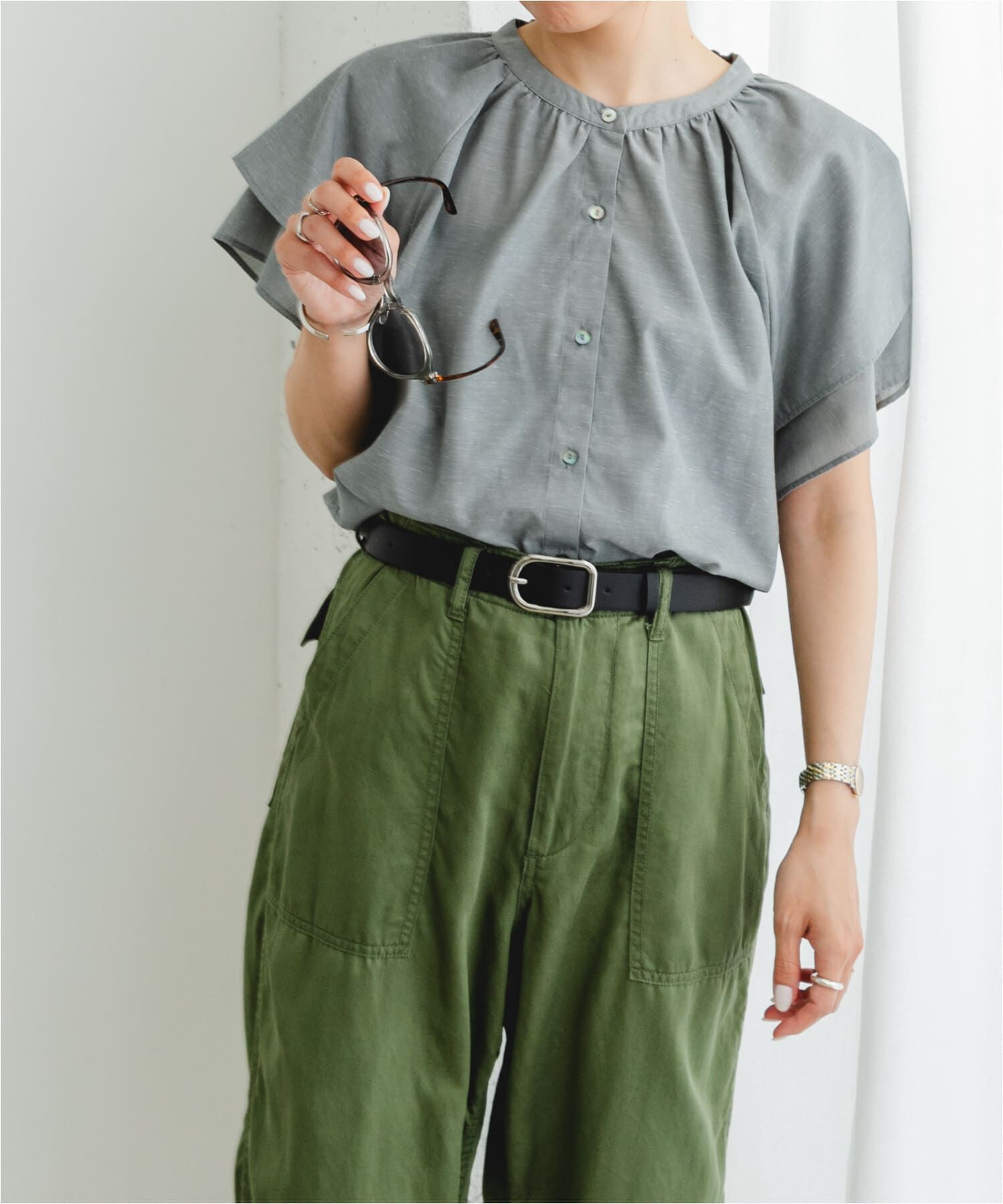 URBAN RESEARCH ROSSO「リンネル8月号掲載『UR TECH』F by ROSSO　フレアスリーブブラウス」|シャツ・ブラウス|