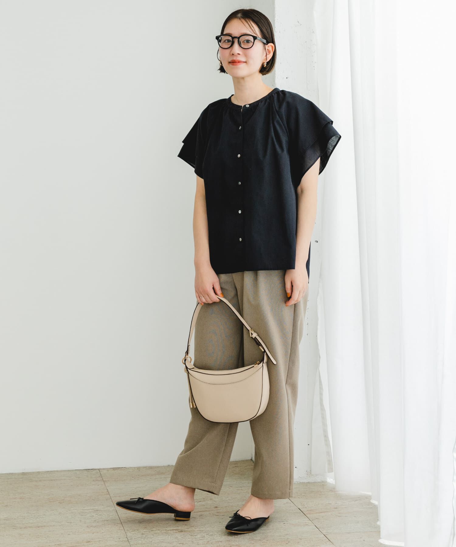 URBAN RESEARCH ROSSO「リンネル8月号掲載『UR TECH』F by ROSSO　フレアスリーブブラウス」|シャツ・ブラウス|