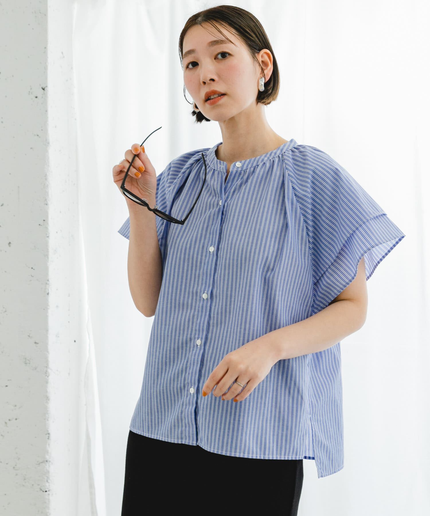 URBAN RESEARCH ROSSO「リンネル8月号掲載『UR TECH』F by ROSSO　フレアスリーブブラウス」|シャツ・ブラウス|