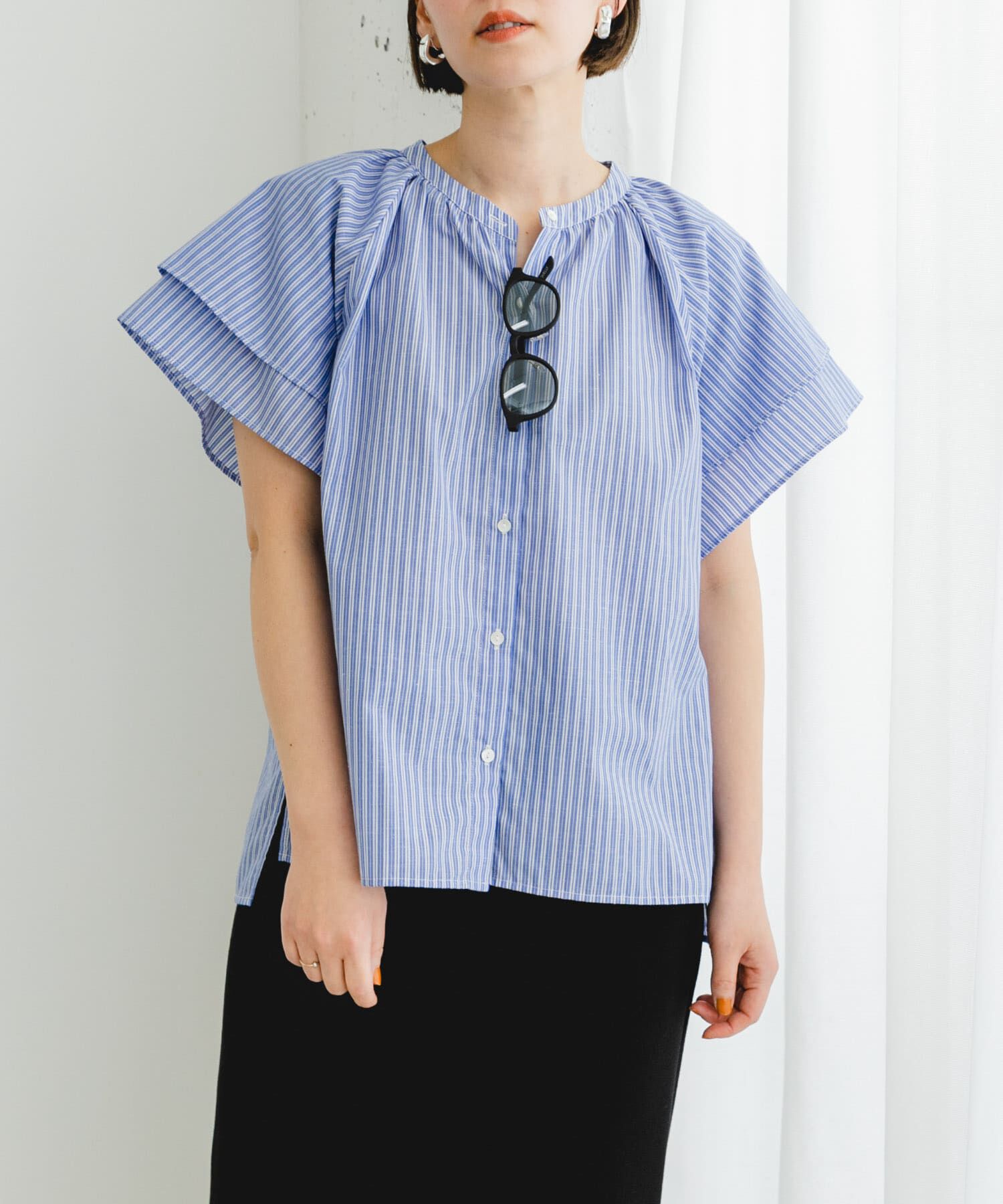 URBAN RESEARCH ROSSO「リンネル8月号掲載『UR TECH』F by ROSSO　フレアスリーブブラウス」|シャツ・ブラウス|