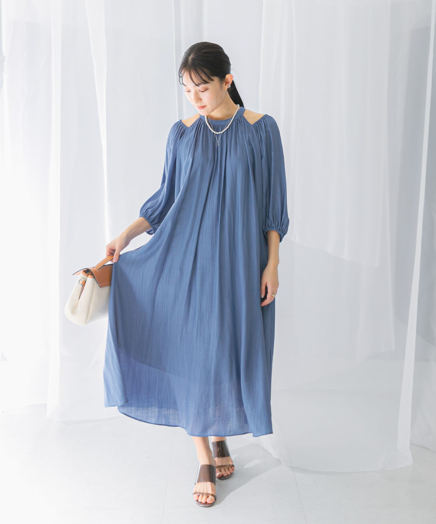 URBAN RESEARCH ROSSO「リネンライク2wayオフショルワンピース」|ワンピース|