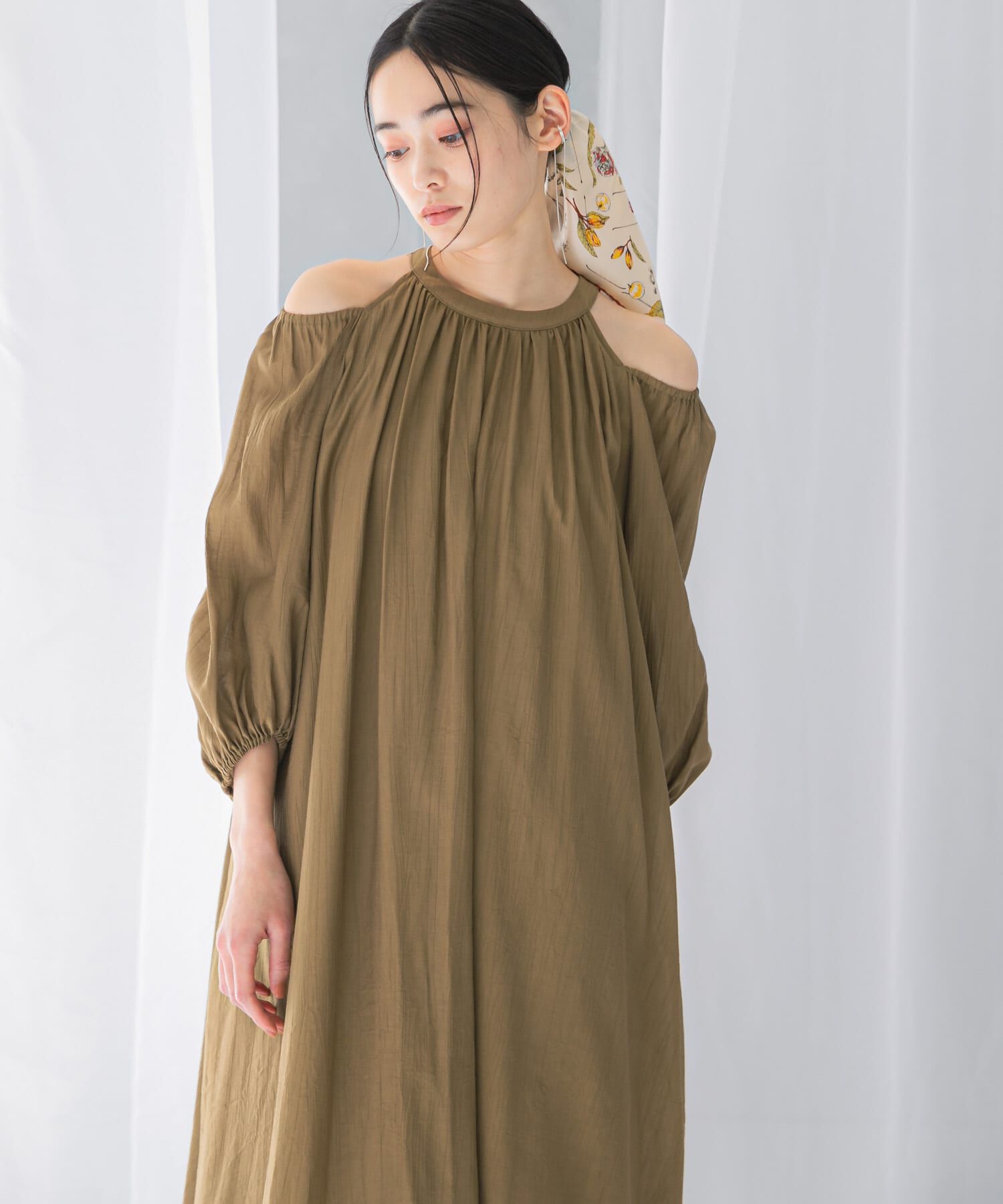 URBAN RESEARCH ROSSO「リネンライク2wayオフショルワンピース」|ワンピース|