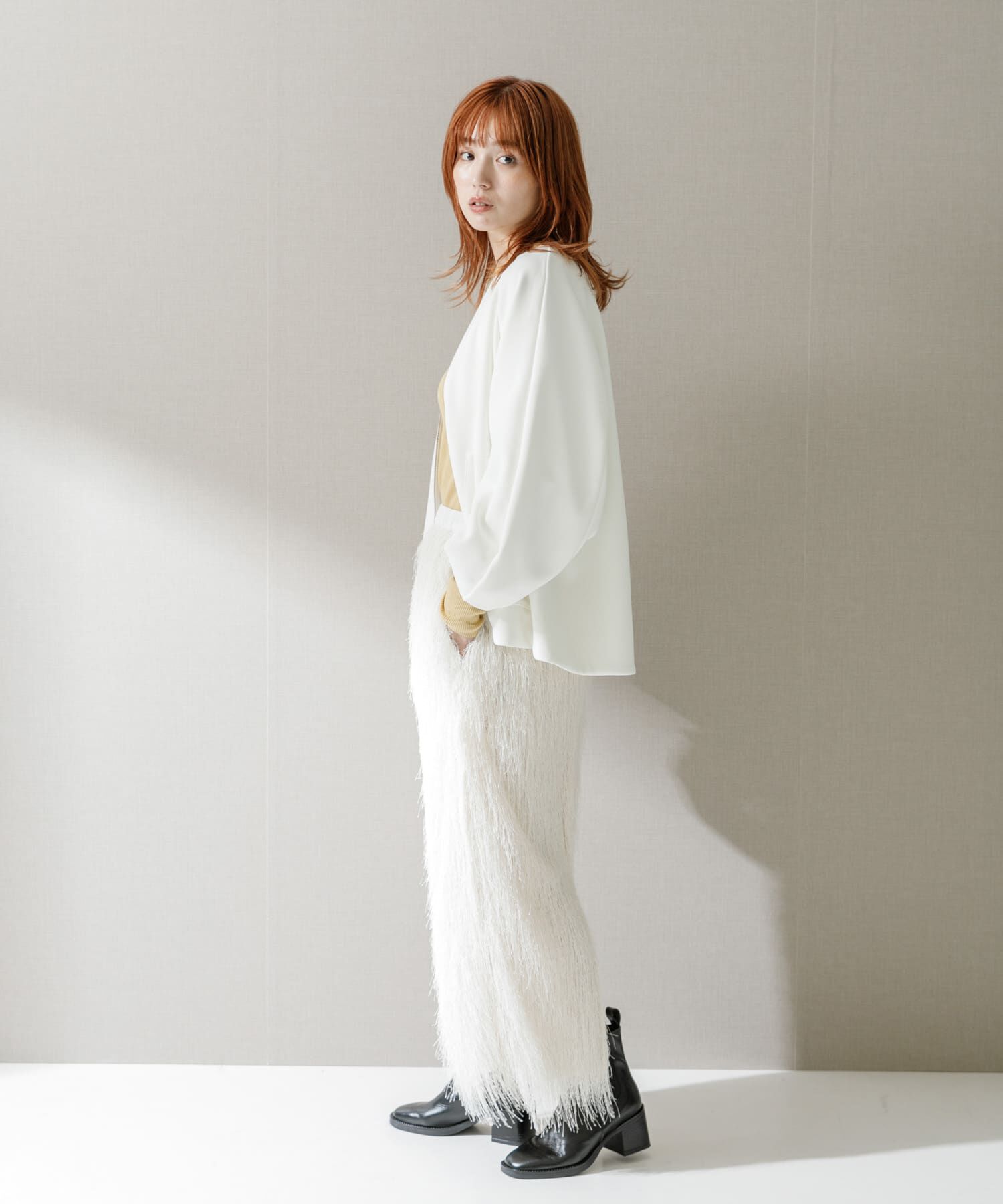 URBAN RESEARCH ROSSO「ELENDEEK　FRINGE STRAIGHT SKIRT」|スカート|