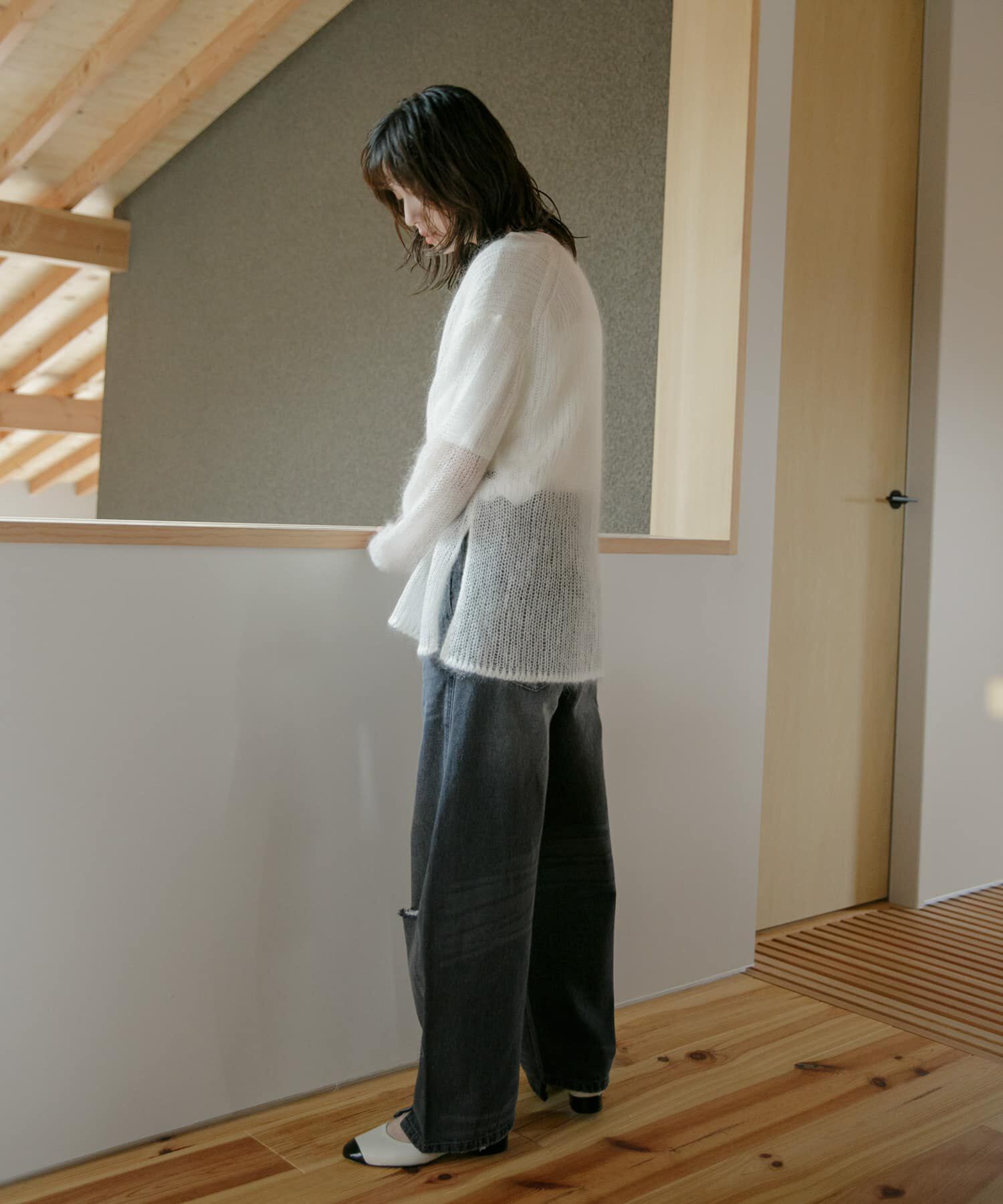 URBAN RESEARCH ROSSO「YENN　CURVED SEAM DENIM PANTS」|デニム|