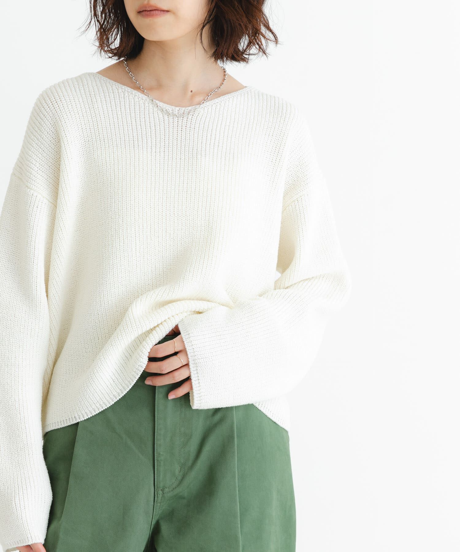 URBAN RESEARCH「テープヤーンVネック畦ニット」|ニット・セーター|