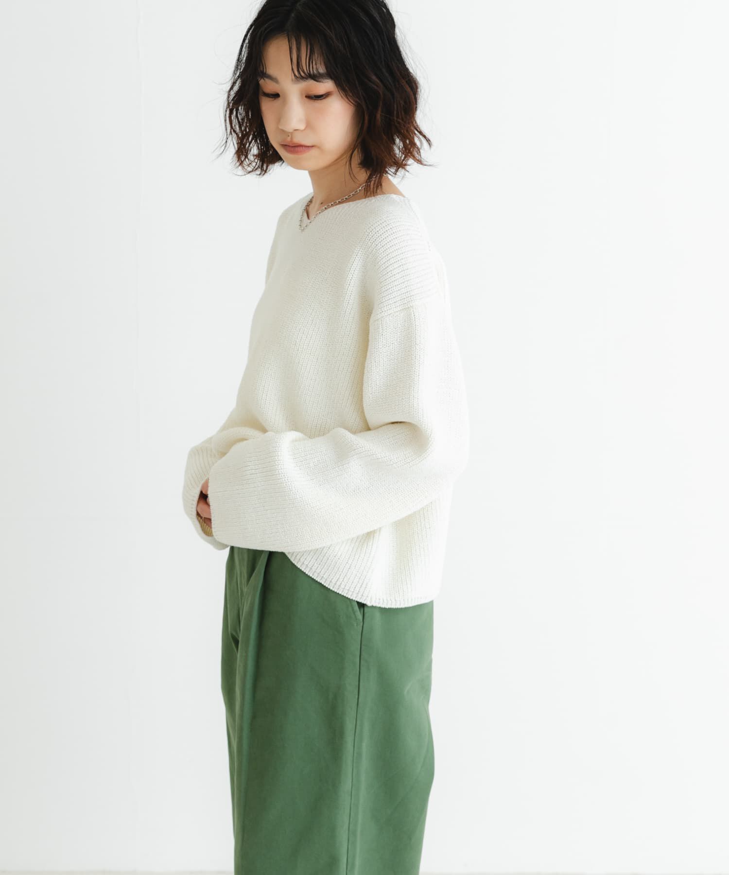 URBAN RESEARCH「テープヤーンVネック畦ニット」|ニット・セーター|