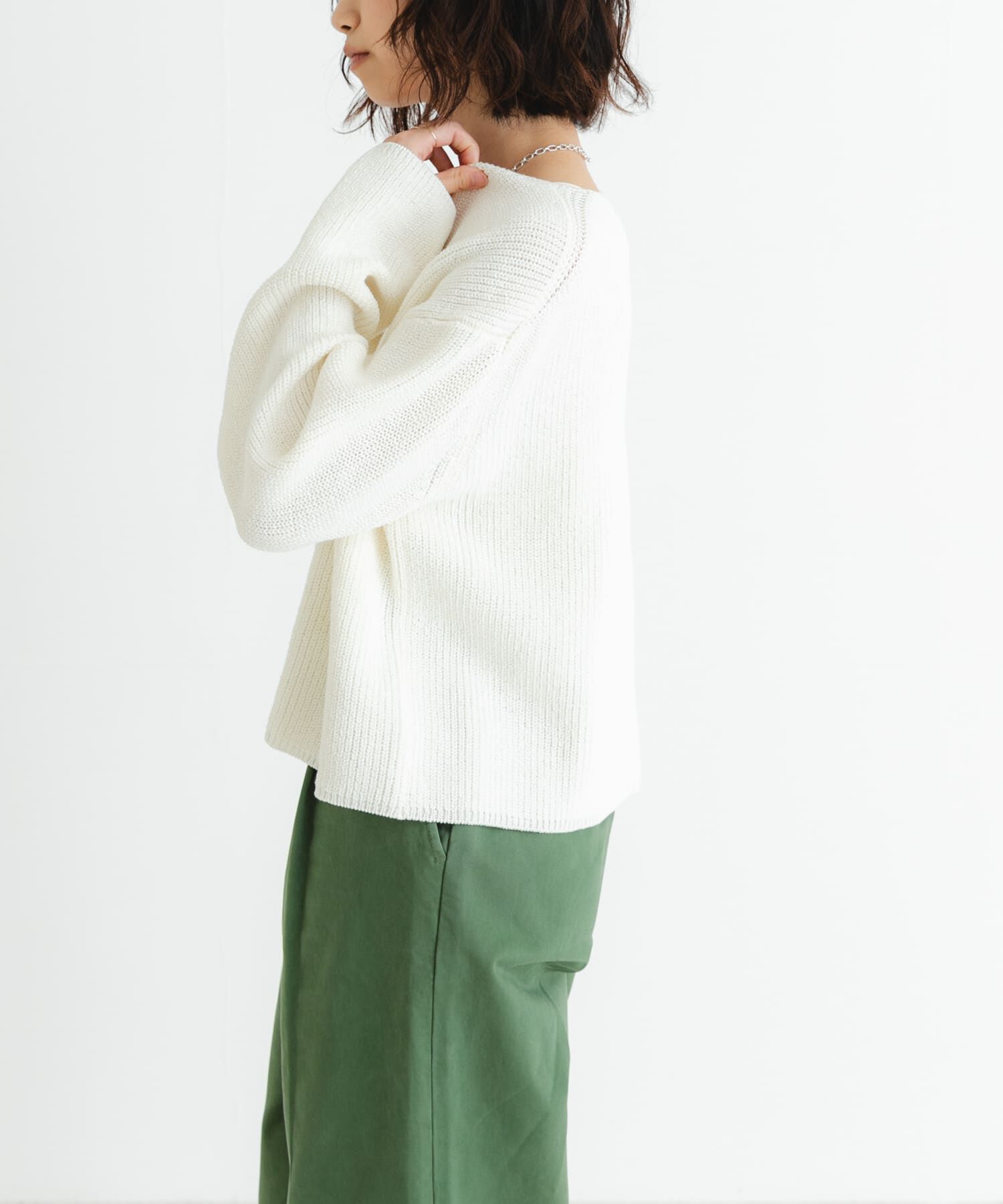 URBAN RESEARCH「テープヤーンVネック畦ニット」|ニット・セーター|