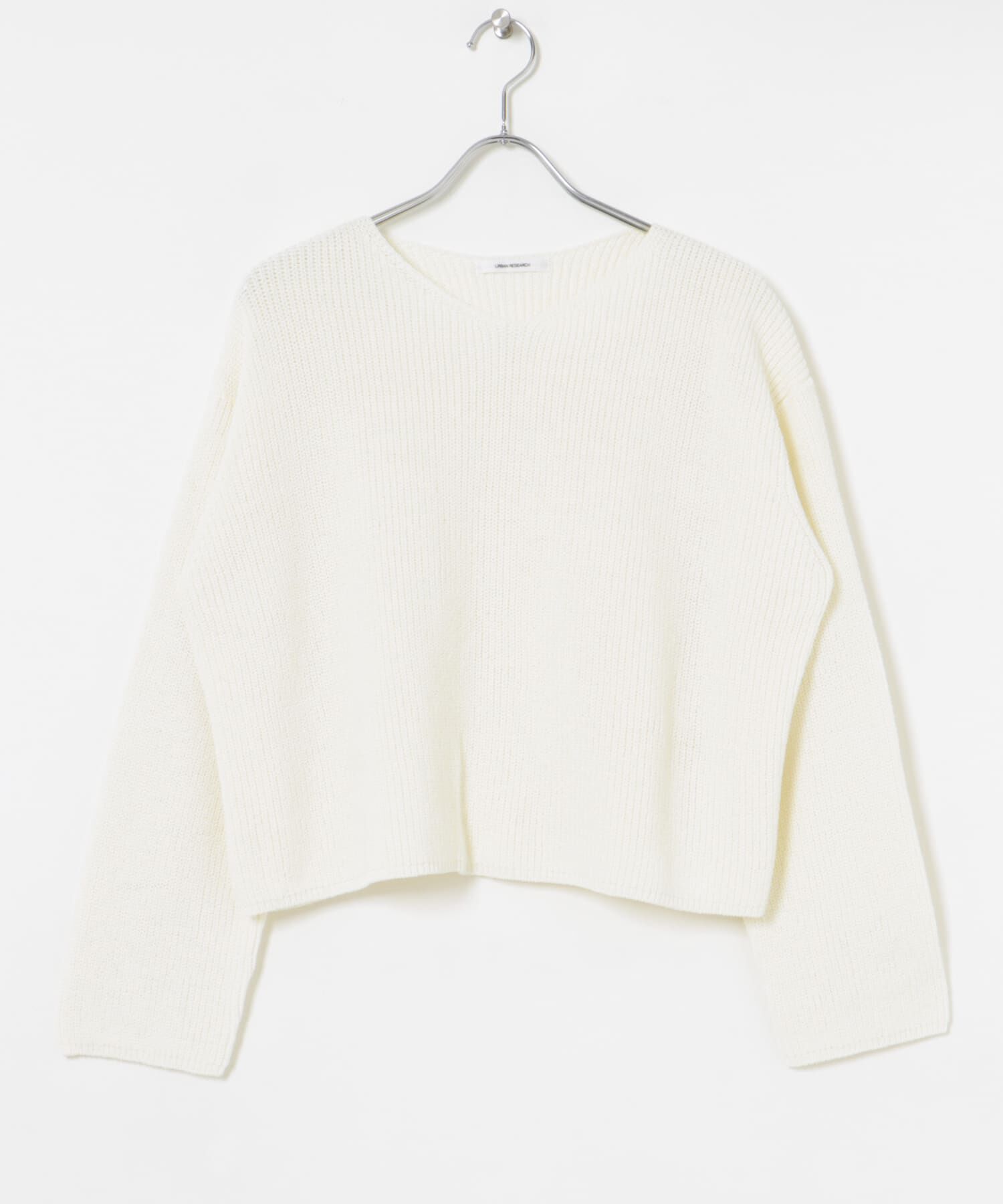 URBAN RESEARCH「テープヤーンVネック畦ニット」|ニット・セーター|