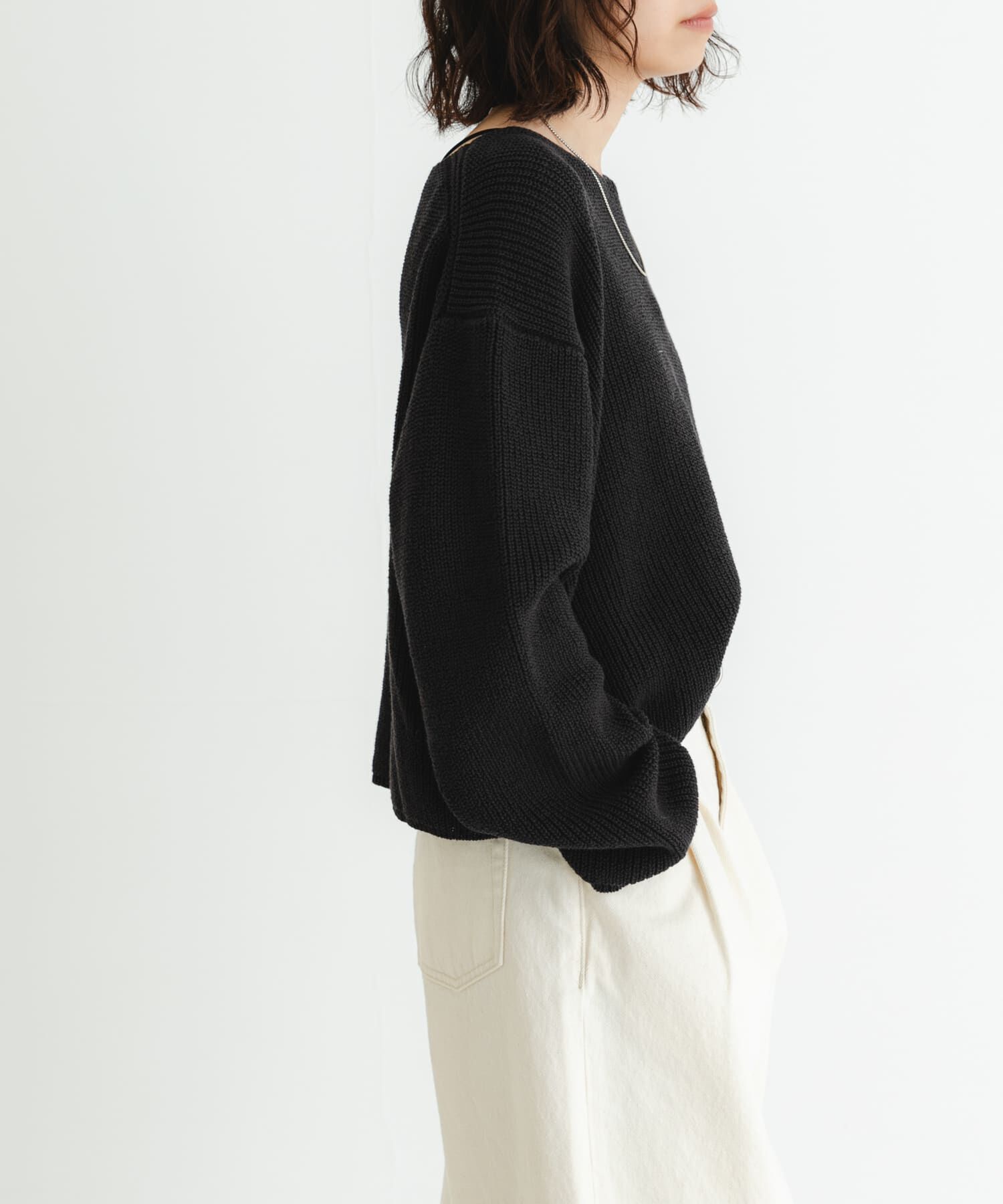 URBAN RESEARCH「テープヤーンVネック畦ニット」|ニット・セーター|