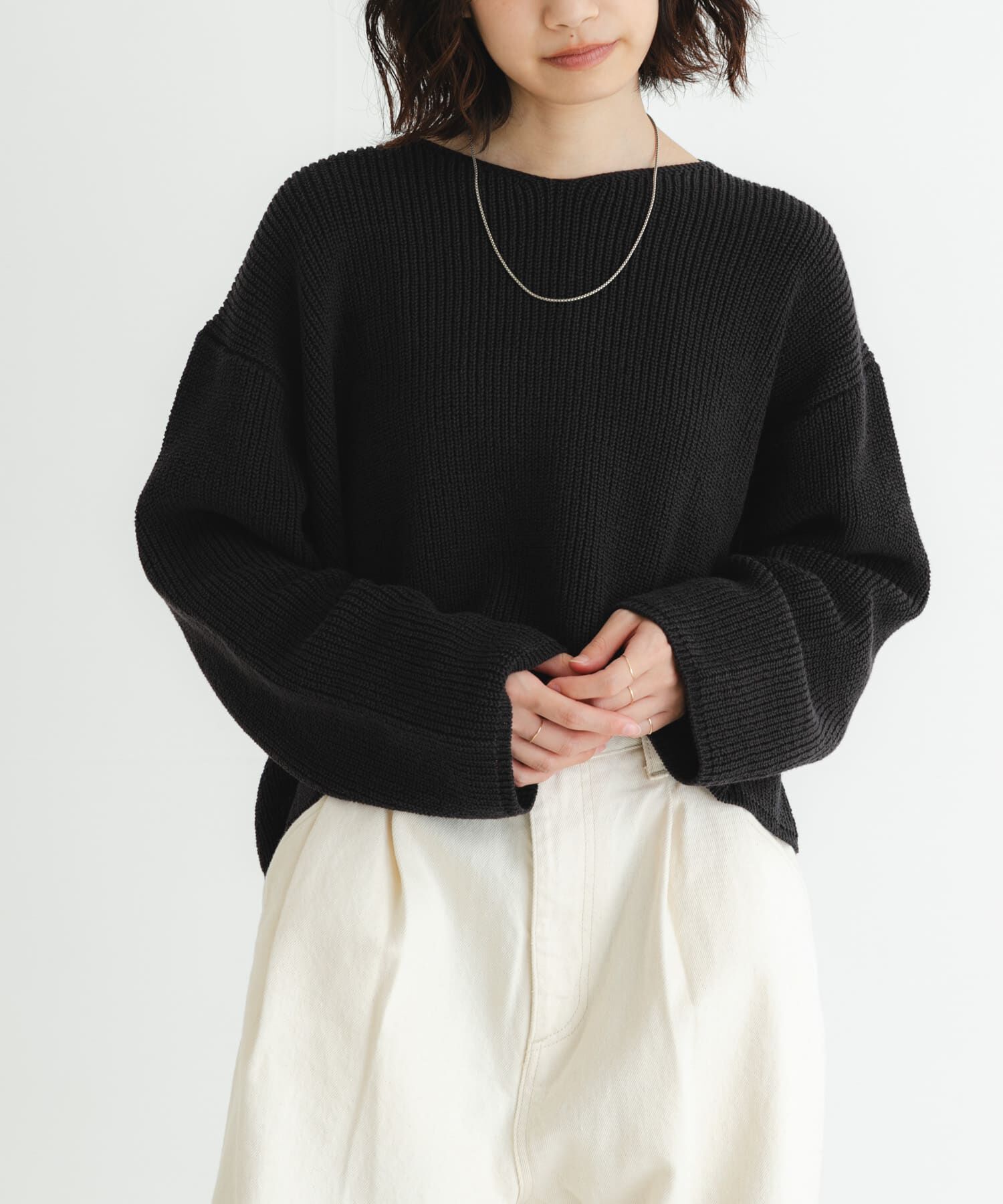 URBAN RESEARCH「テープヤーンVネック畦ニット」|ニット・セーター|