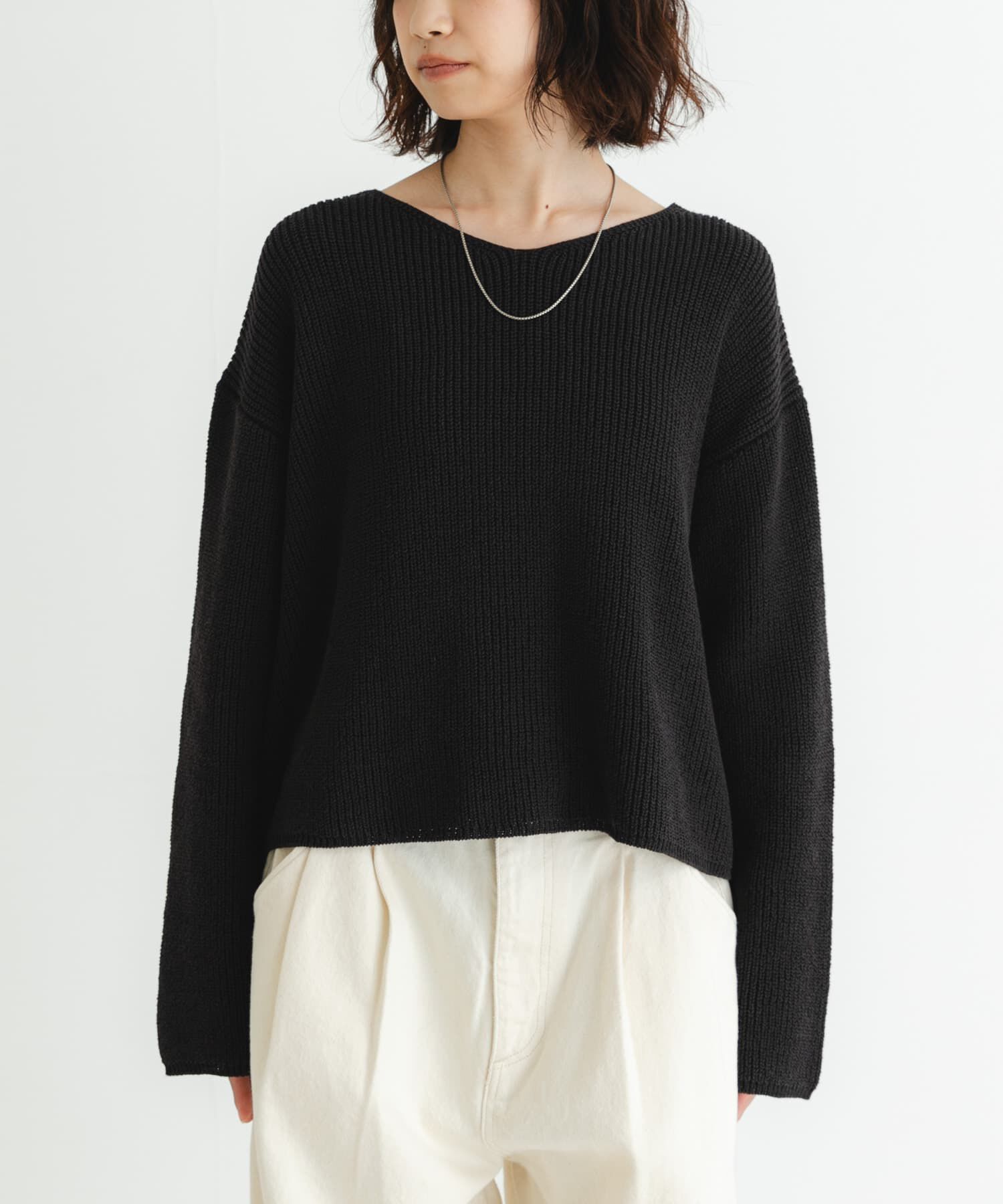 URBAN RESEARCH「テープヤーンVネック畦ニット」|ニット・セーター|