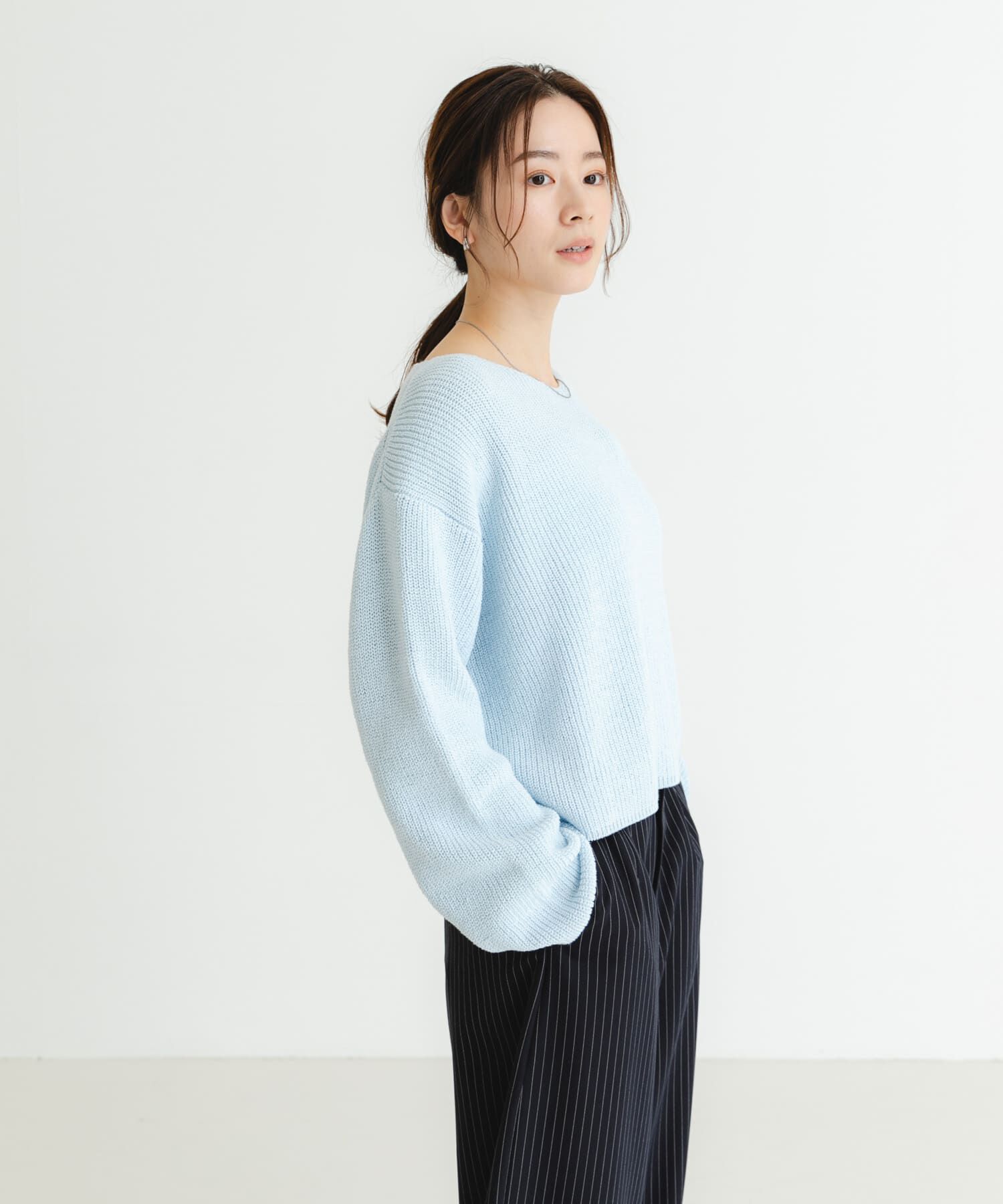 URBAN RESEARCH「テープヤーンVネック畦ニット」|ニット・セーター|