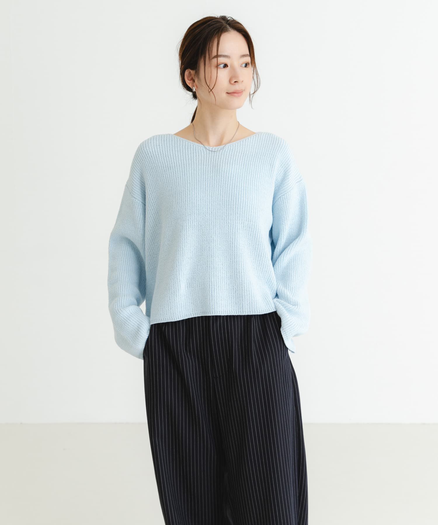 URBAN RESEARCH「テープヤーンVネック畦ニット」|ニット・セーター|