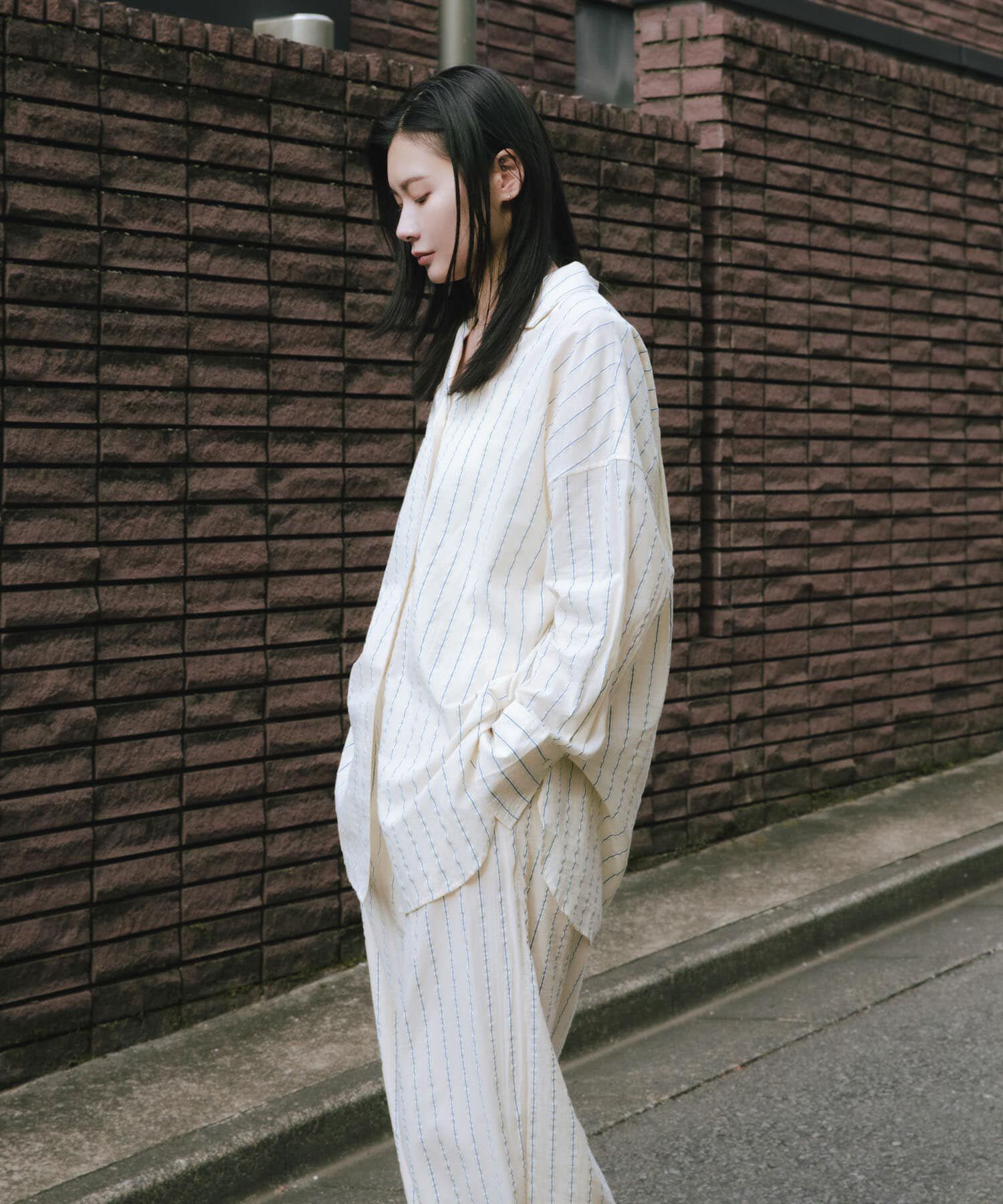 URBAN RESEARCH「new basic　インドコットンサッカーストライプシャツ」|シャツ・ブラウス|