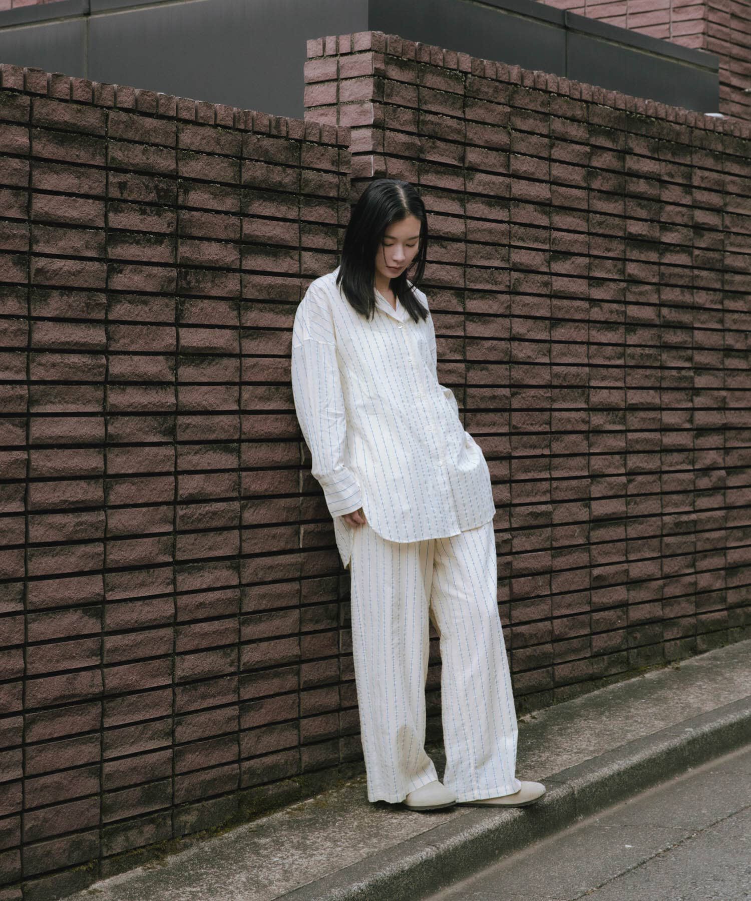 URBAN RESEARCH「new basic　インドコットンサッカーストライプシャツ」|シャツ・ブラウス|