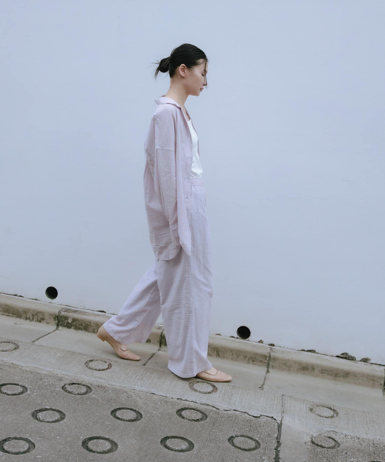 URBAN RESEARCH「new basic　インドコットンサッカーストライプシャツ」|シャツ・ブラウス|